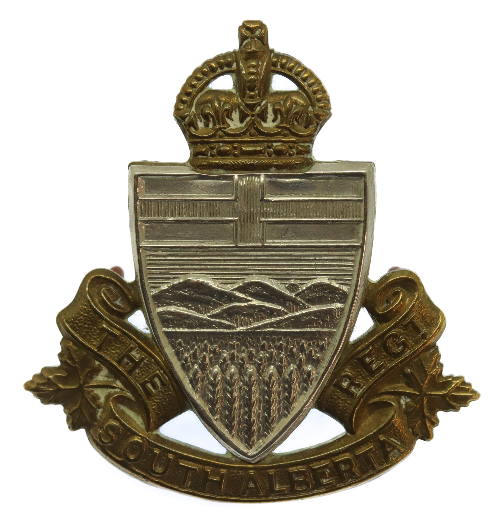 Canadian South Alberta Regiment Cap Badge - King's Crown