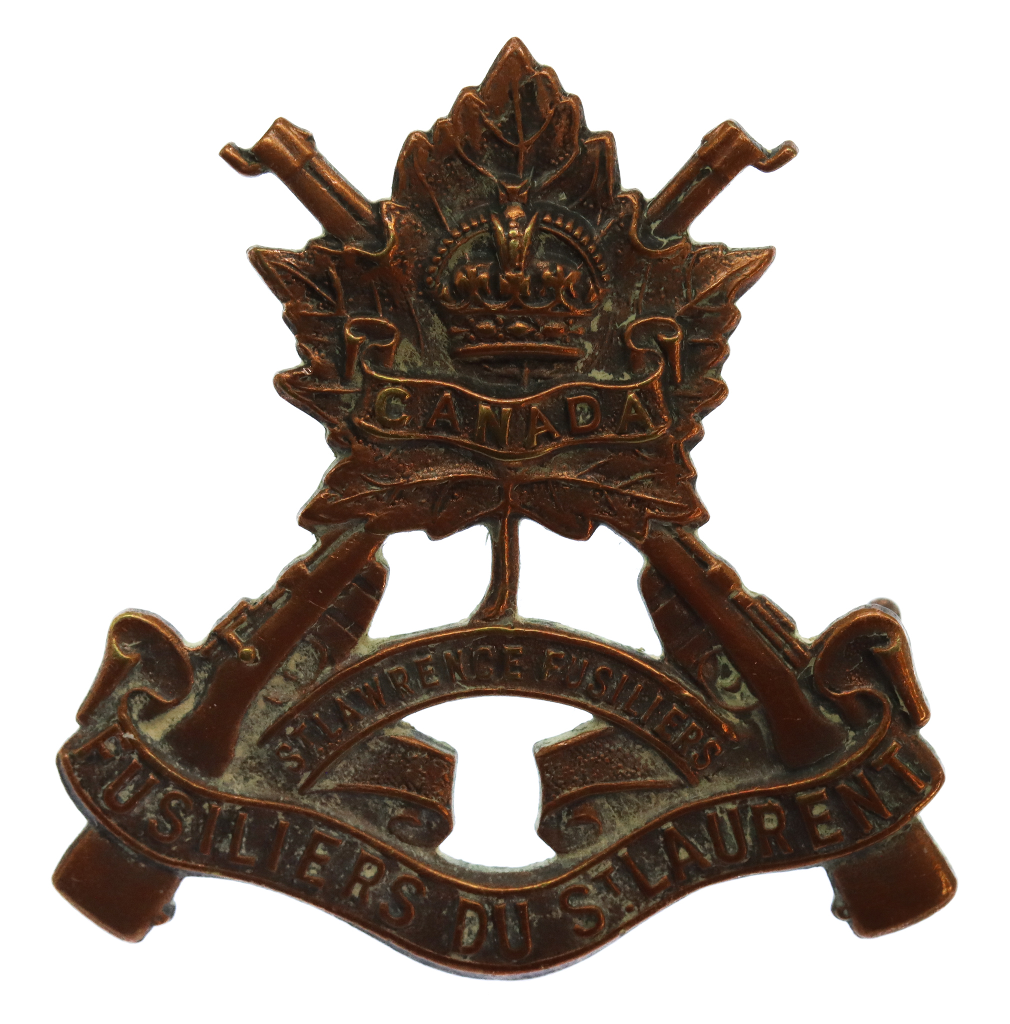 Canadian Les Fusiliers du St. Laurent Cap Badge - King's Crown