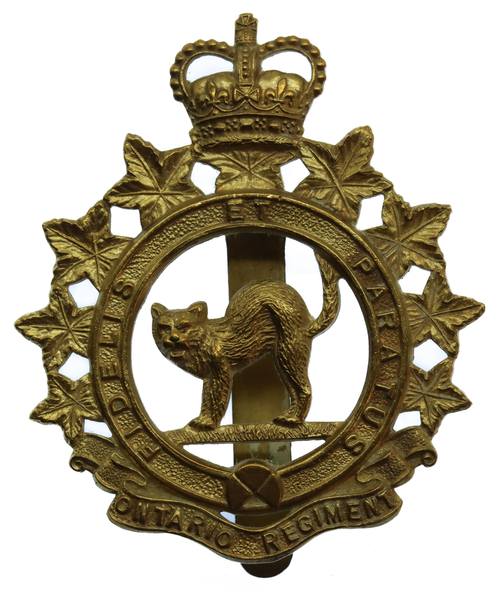 Canadian Ontario Regiment Cap Badge - Queen's Crown