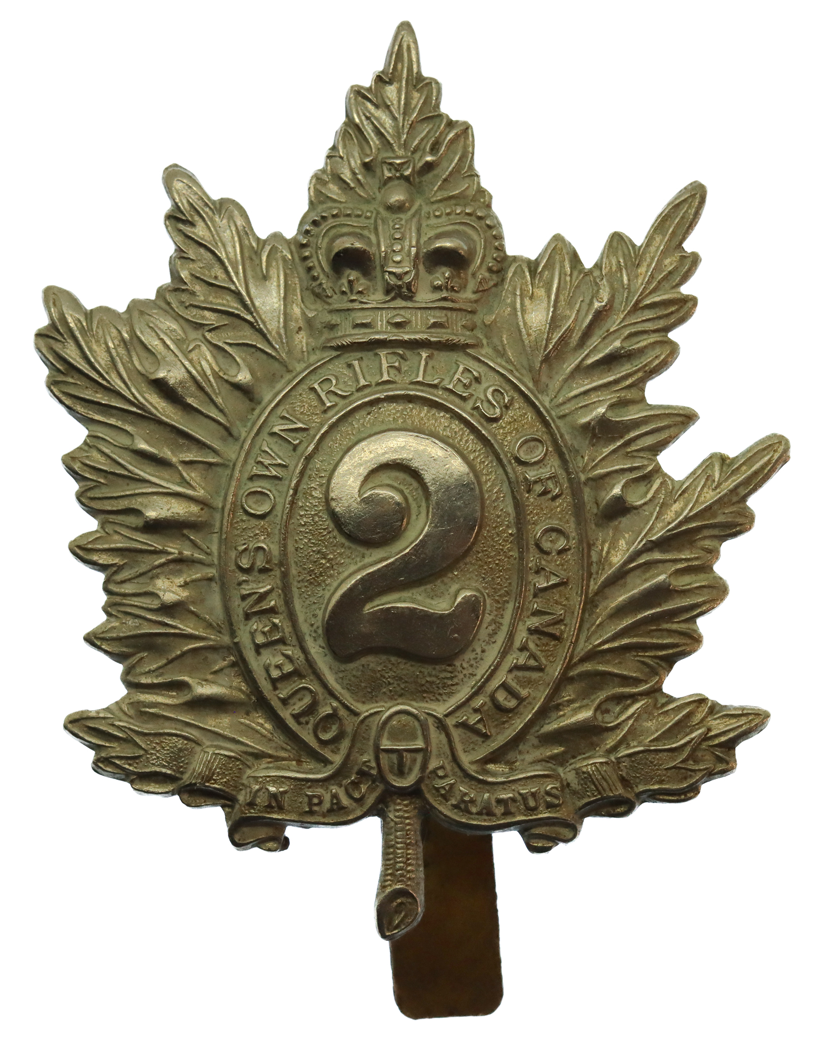 Canadian Queen's Own Rifles of Canada Cap Badge - Queen's Crown