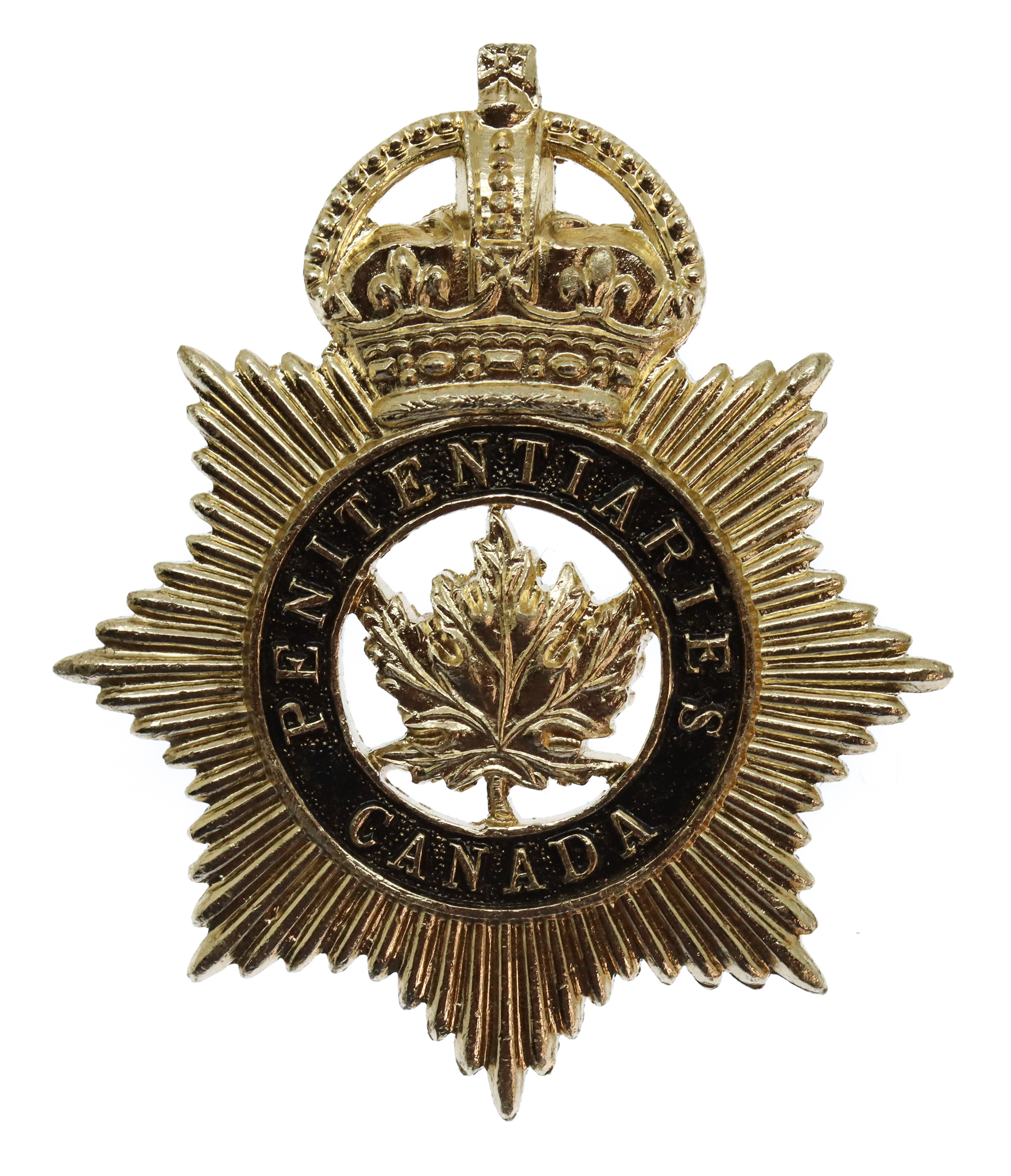 Canadian Penitentiaries Canada Anodised (Staybrite) Cap Badge - King's Crown