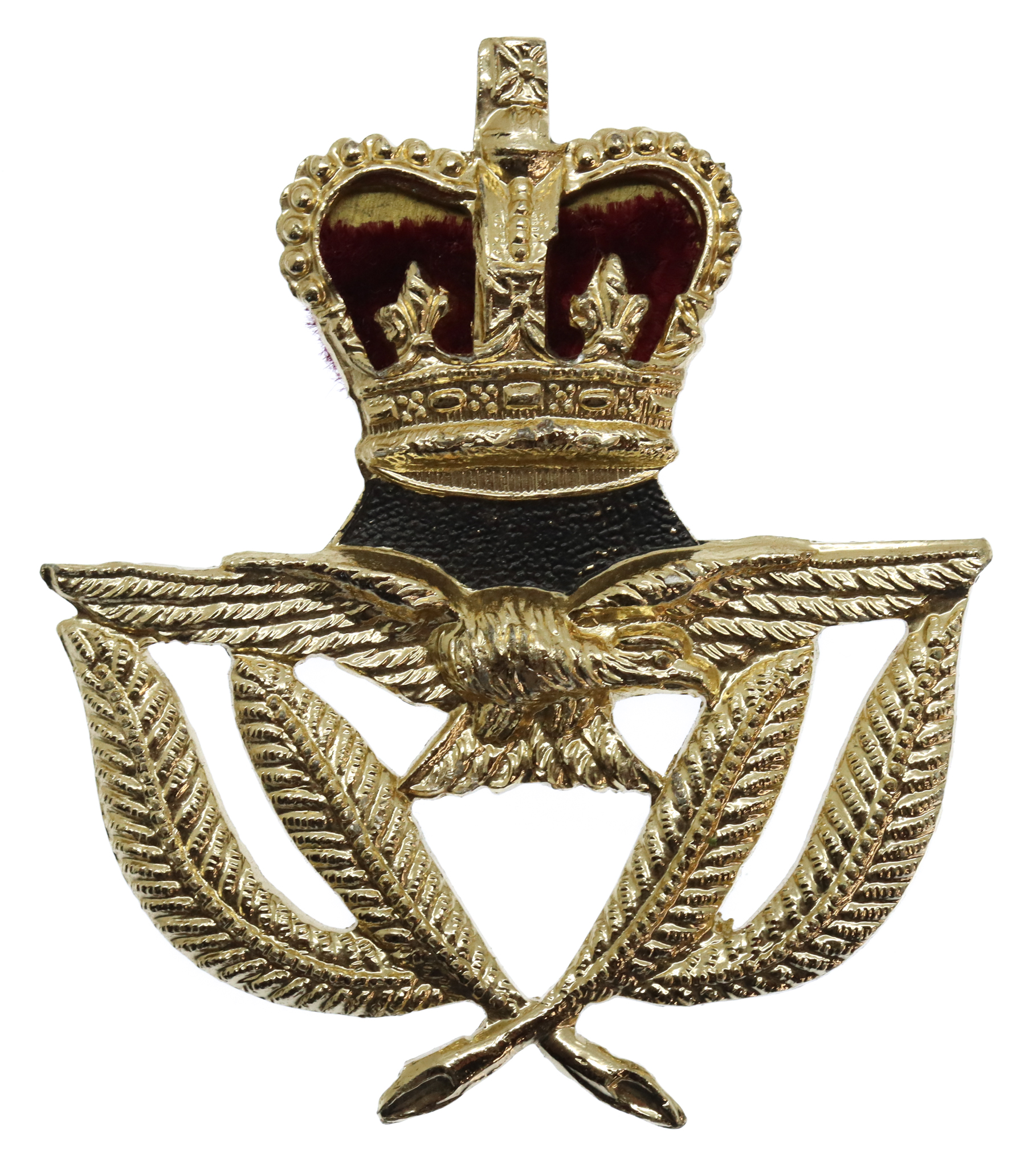 Royal Air Force (R.A.F.) Warrant Officer's Anodised (Staybrite) Cap Badge - Queen's Crown