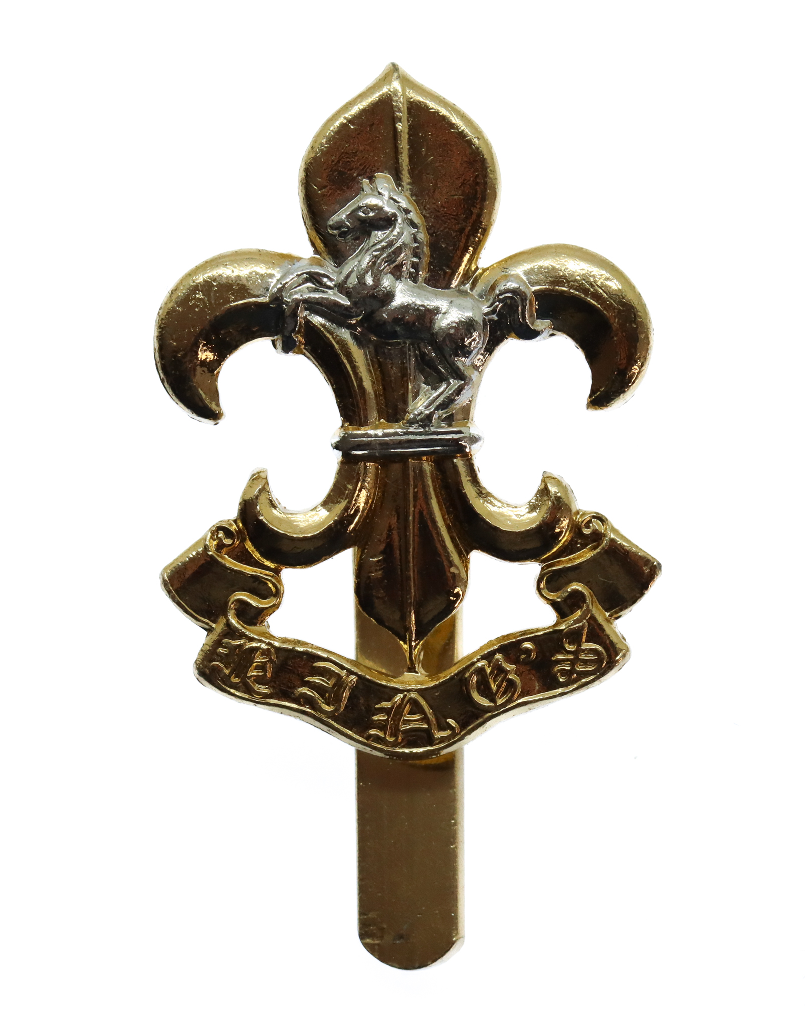 The King's Regiment Anodised (Staybrite) Beret Badge