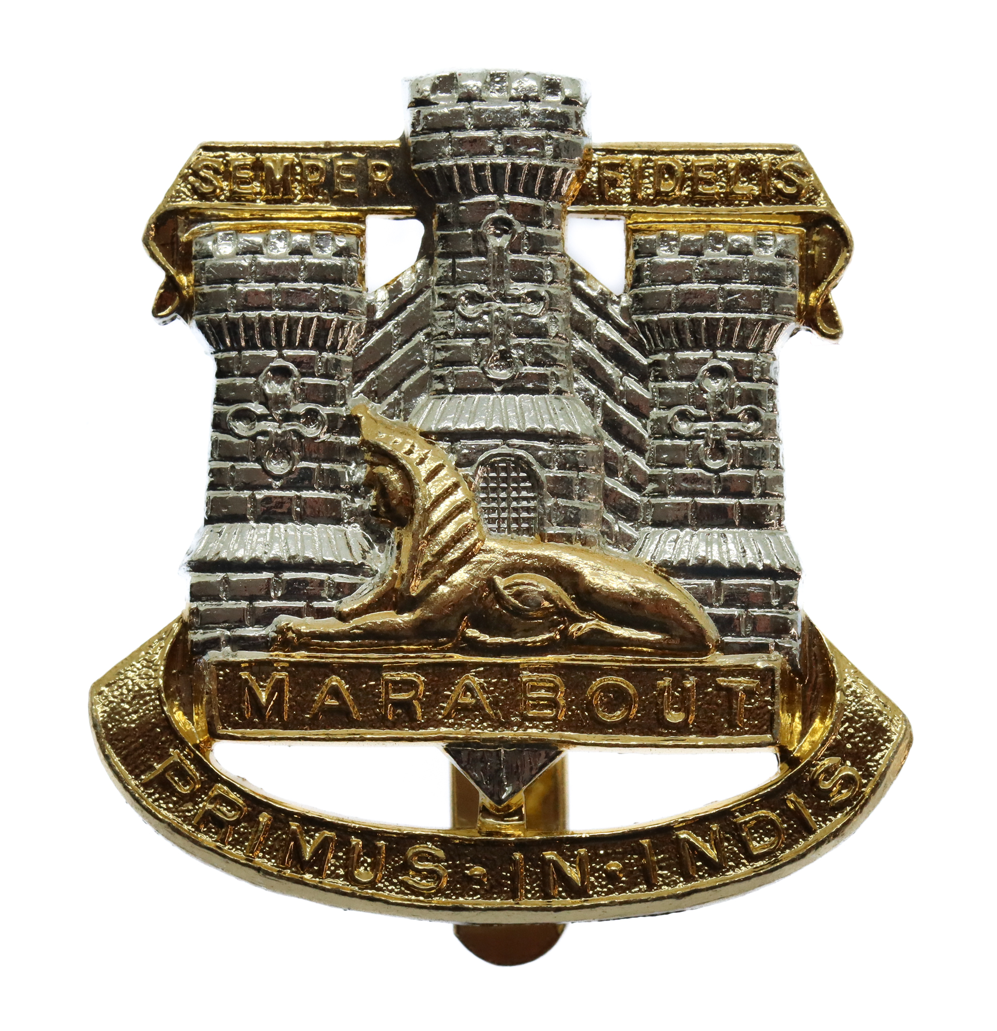 Devonshire & Dorset Regiment Anodised (Staybrite) Cap Badge
