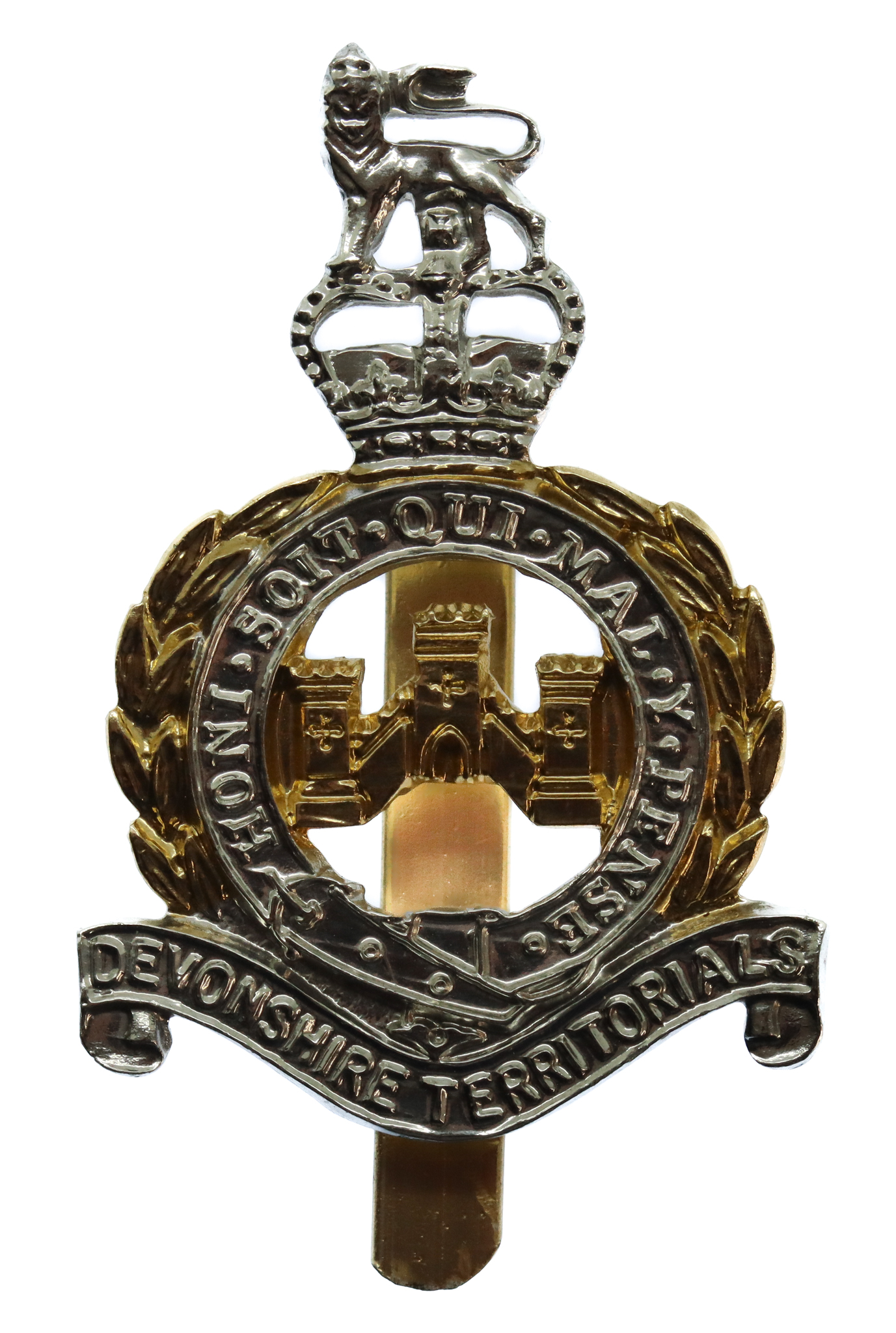 Devonshire Territorials Anodised (Staybrite) Cap Badge