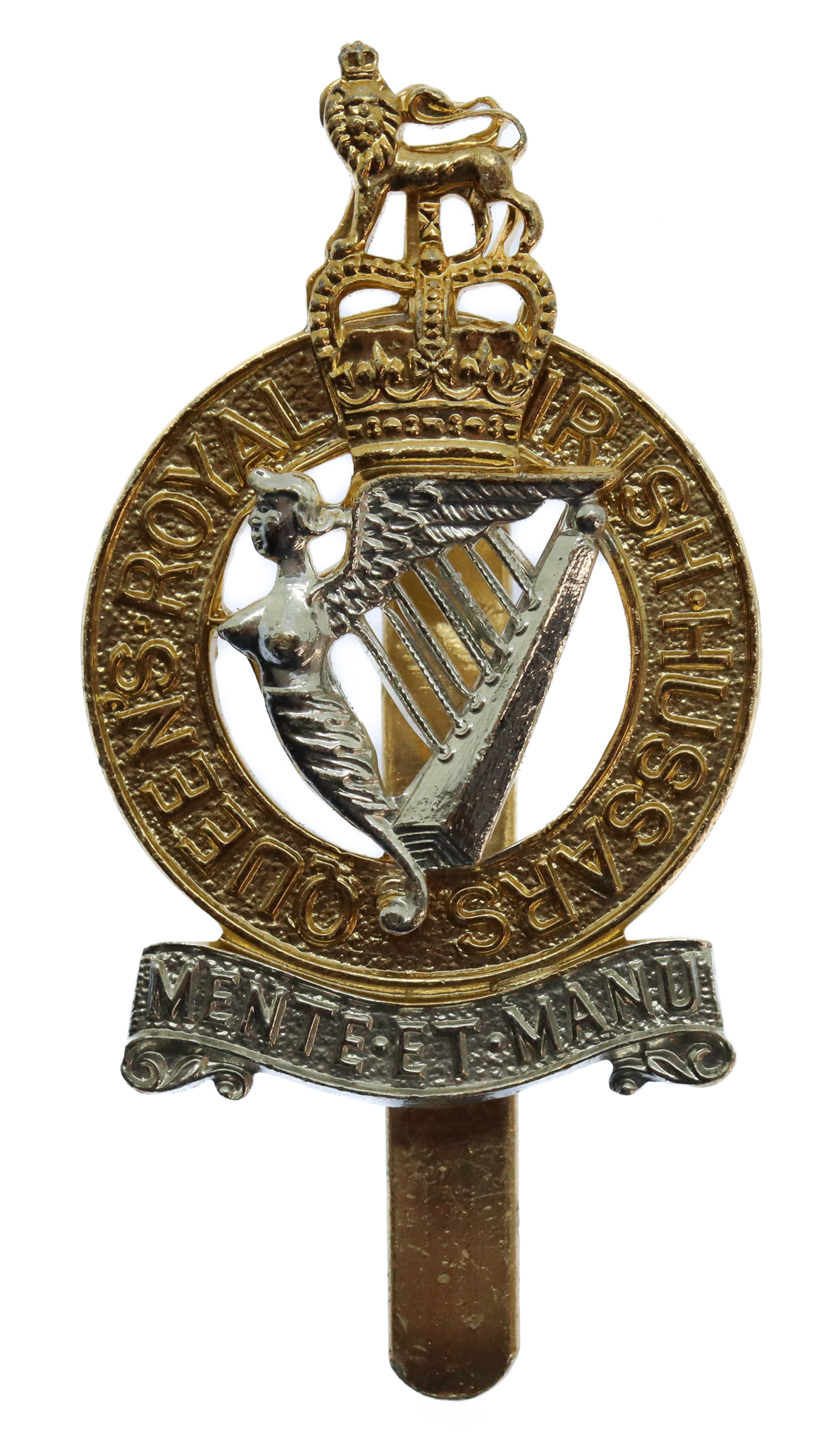 Queen's Royal Irish Hussars Anodised (Staybrite) Cap Badge