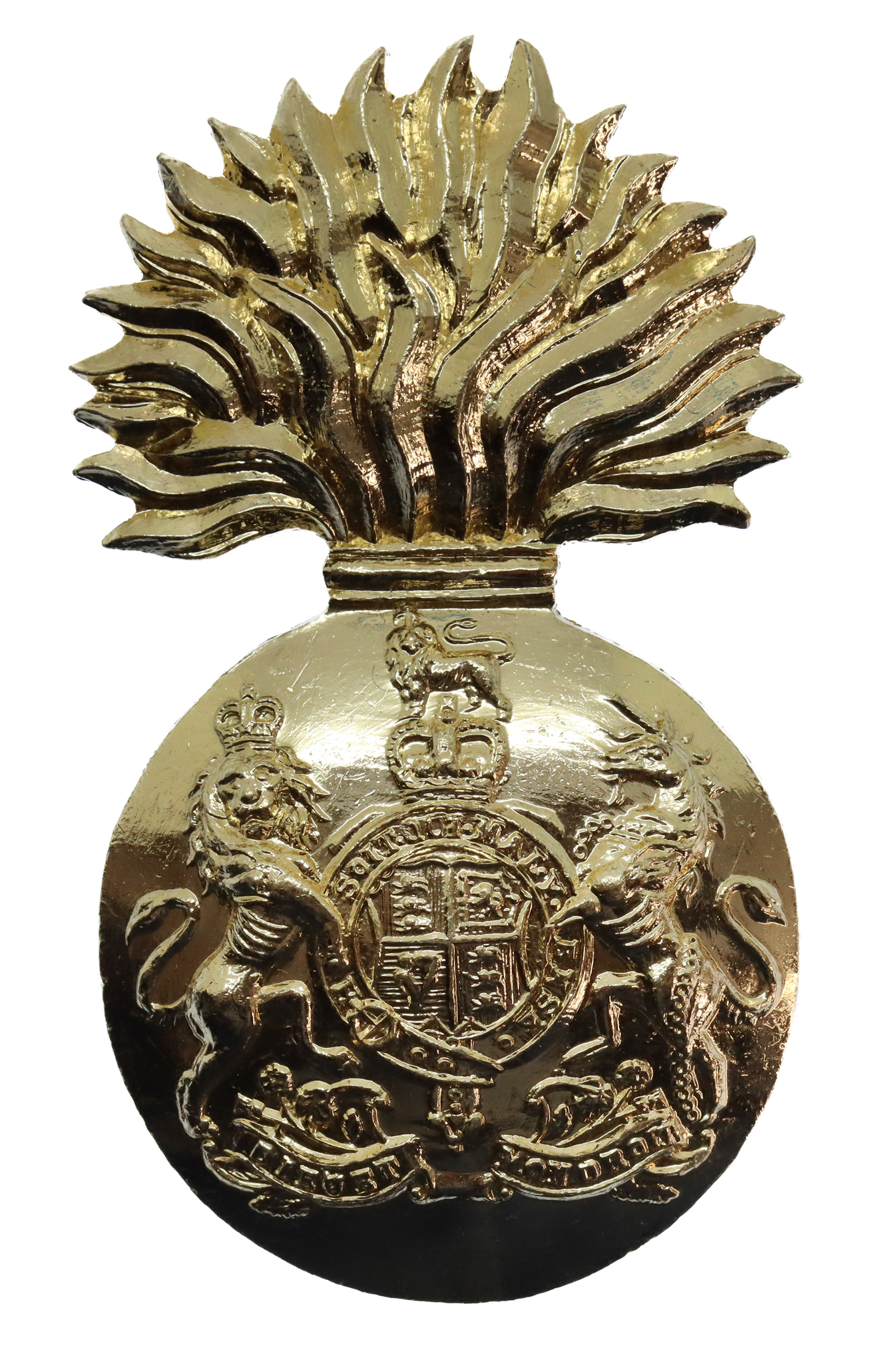 Royal Scots Fusiliers Anodised (Staybrite) Cap Badge - Queen's Crown