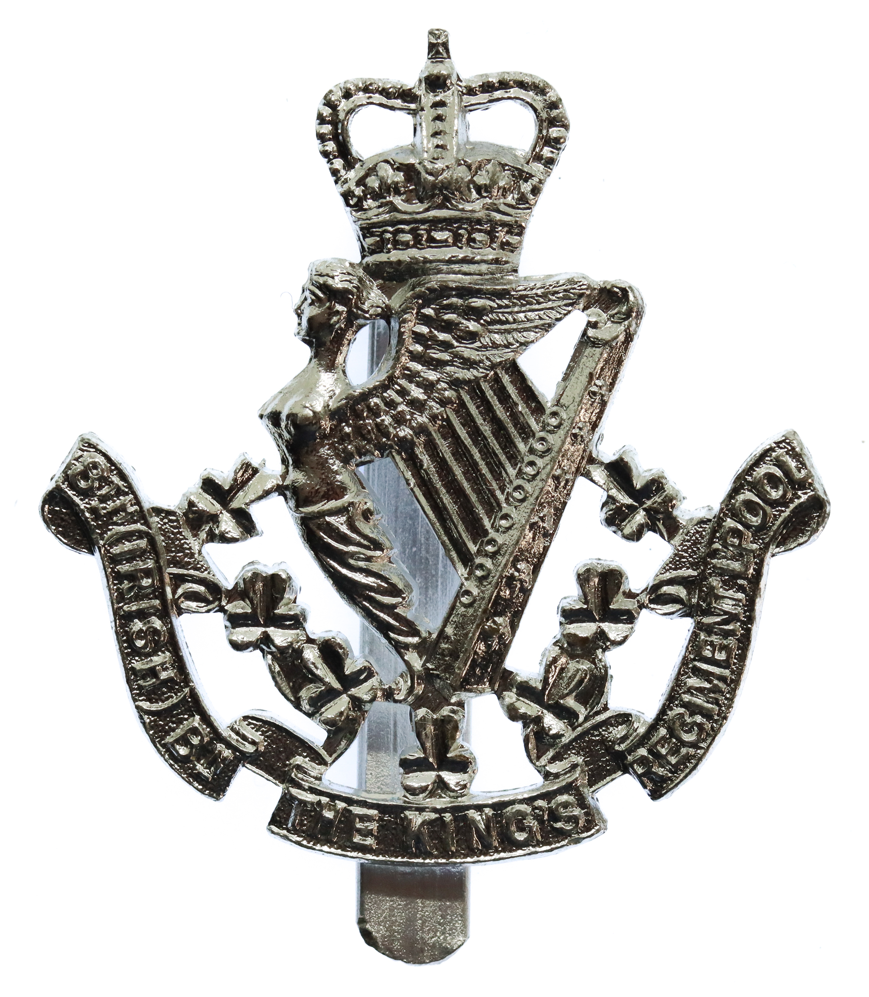 8th (Irish) Bn. The King's (Liverpool) Regiment Anodised (Staybrite) Cap Badge