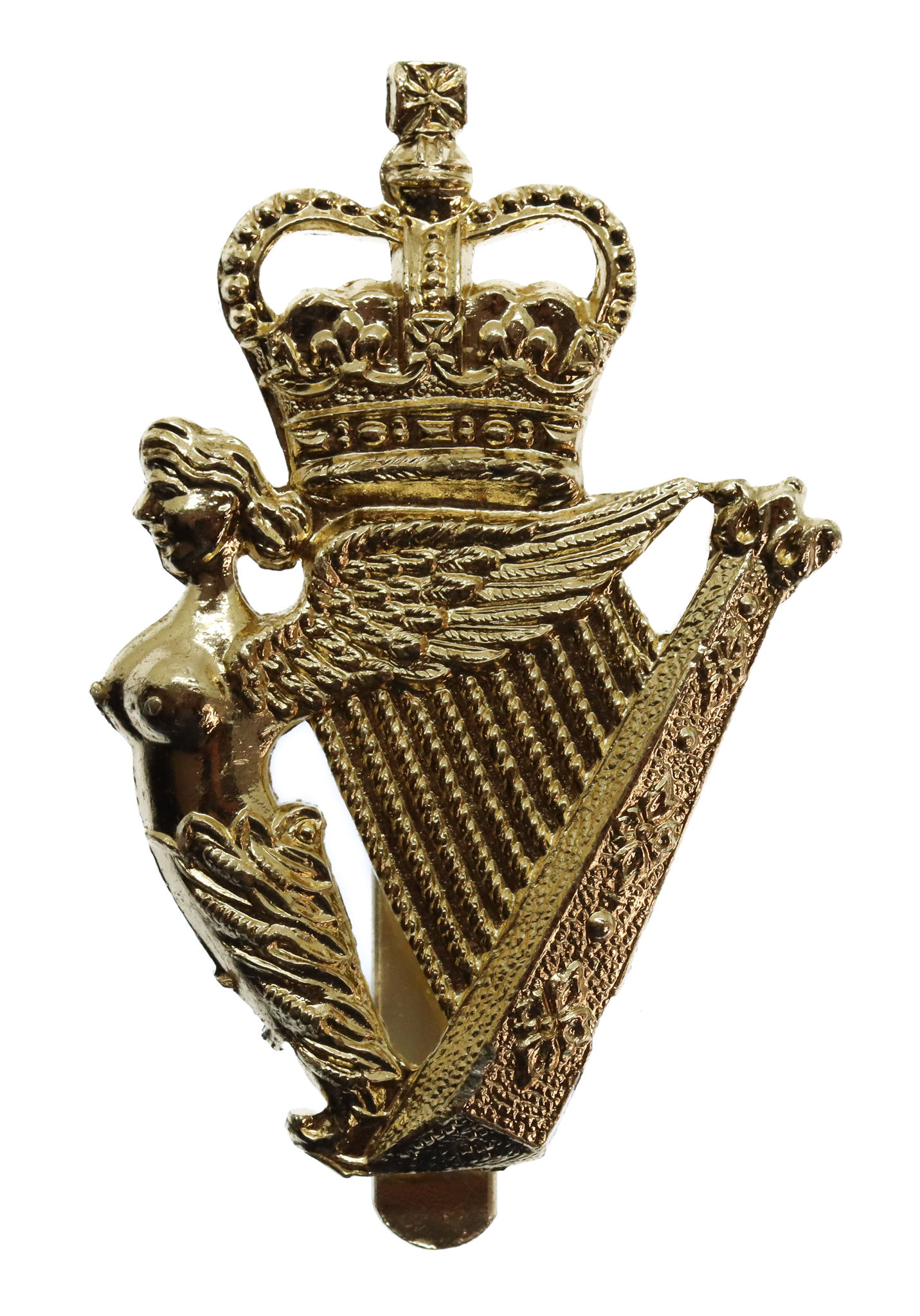 Ulster Defence Regiment (U.D.R.) Anodised (Staybrite) Cap Badge