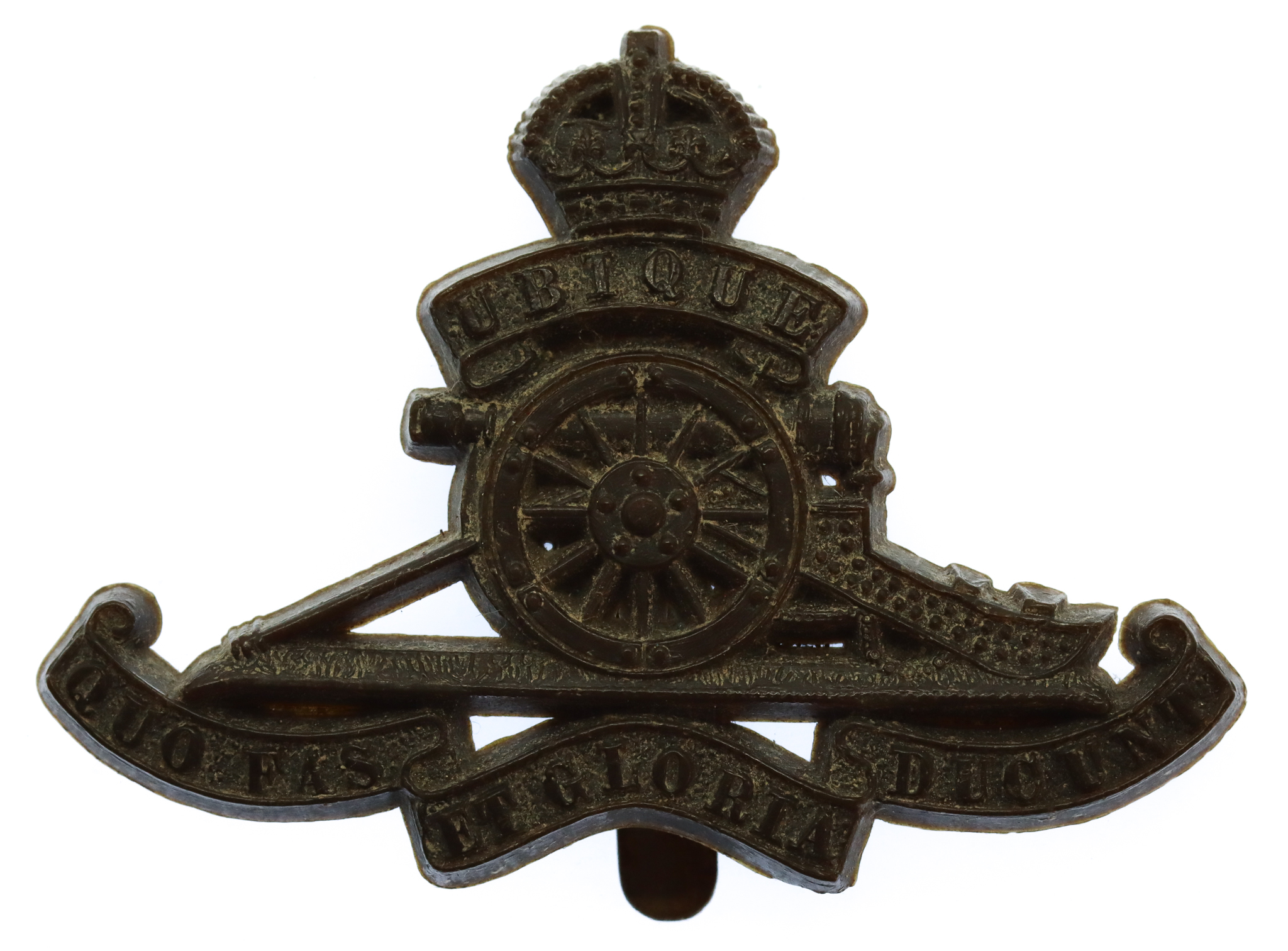 Royal Artillery WW2 Plastic Economy Cap Badge
