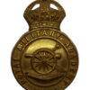 Royal Military Academy Woolwich Officer Cadet Gilt Cap Badge - King's Crown
