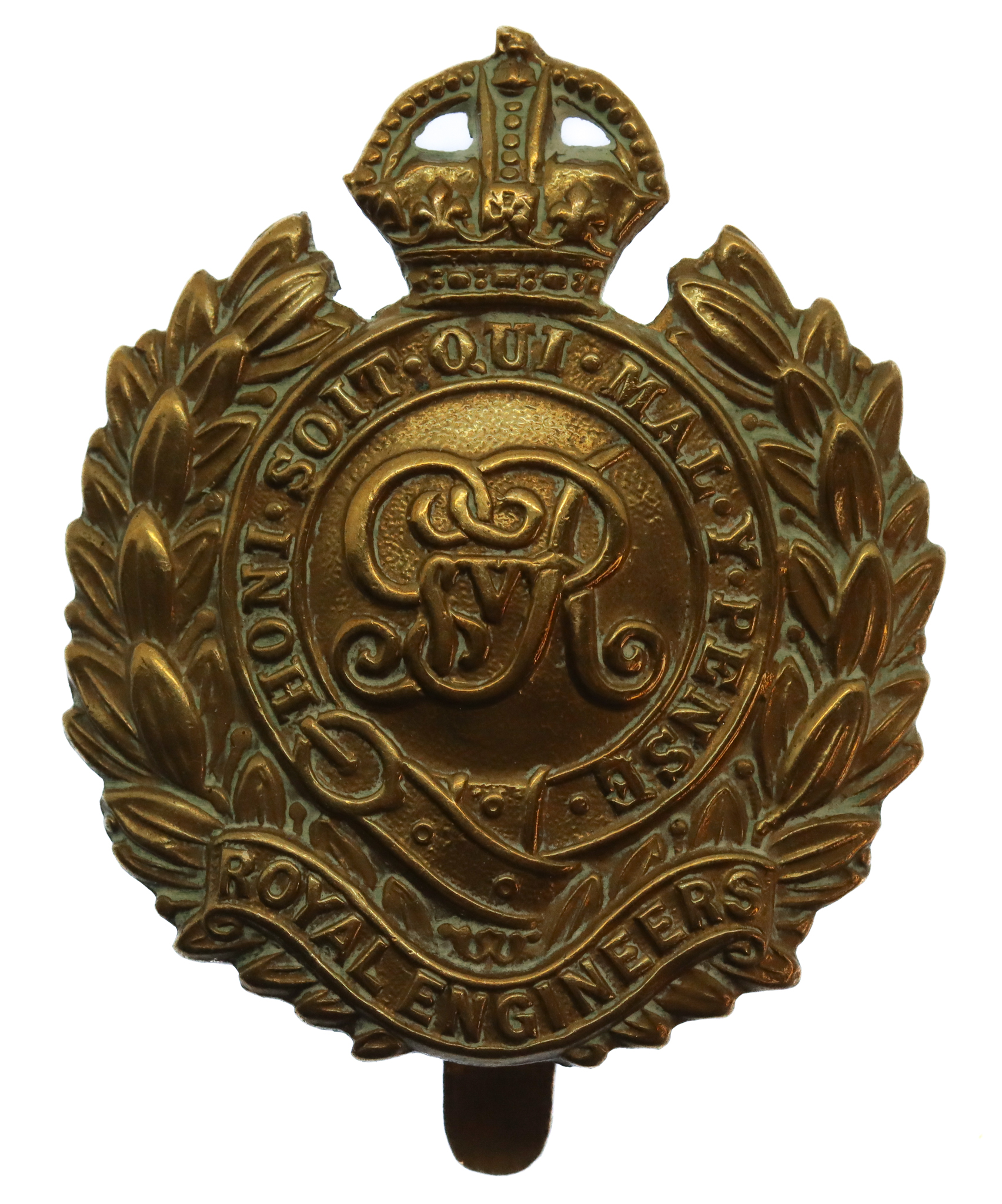 George VI Royal Engineers Economy Cap Badge  (Non Voided Centre)