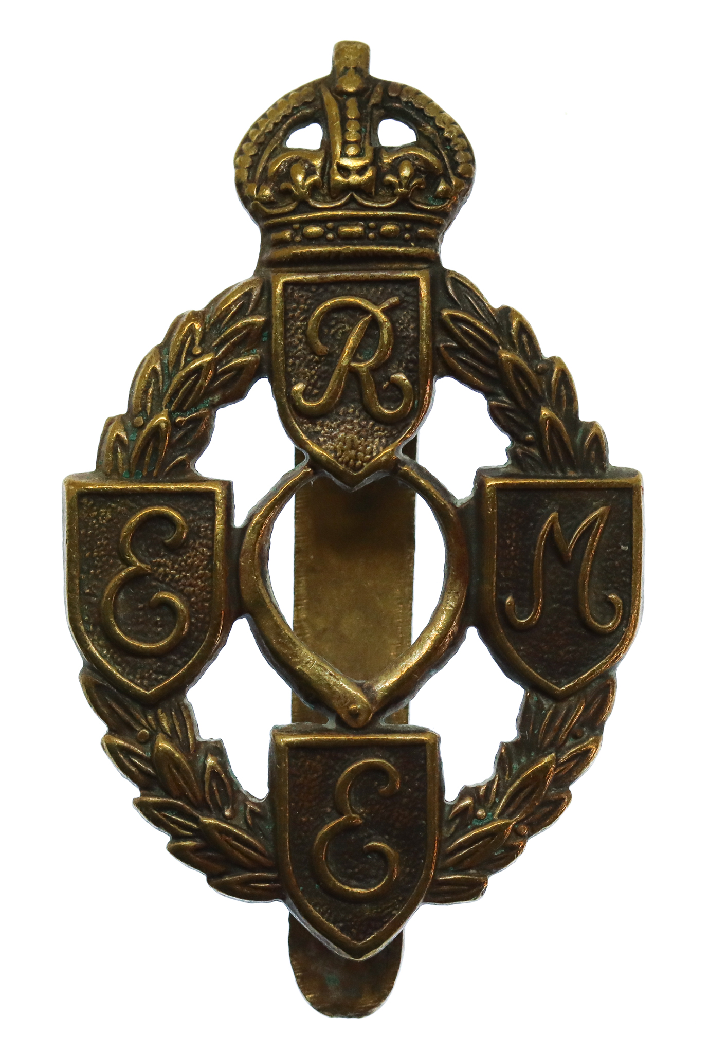 Royal Electrical & Mechanical Engineers (R.E.M.E.) Cap Badge - King's Crown (1st Pattern)