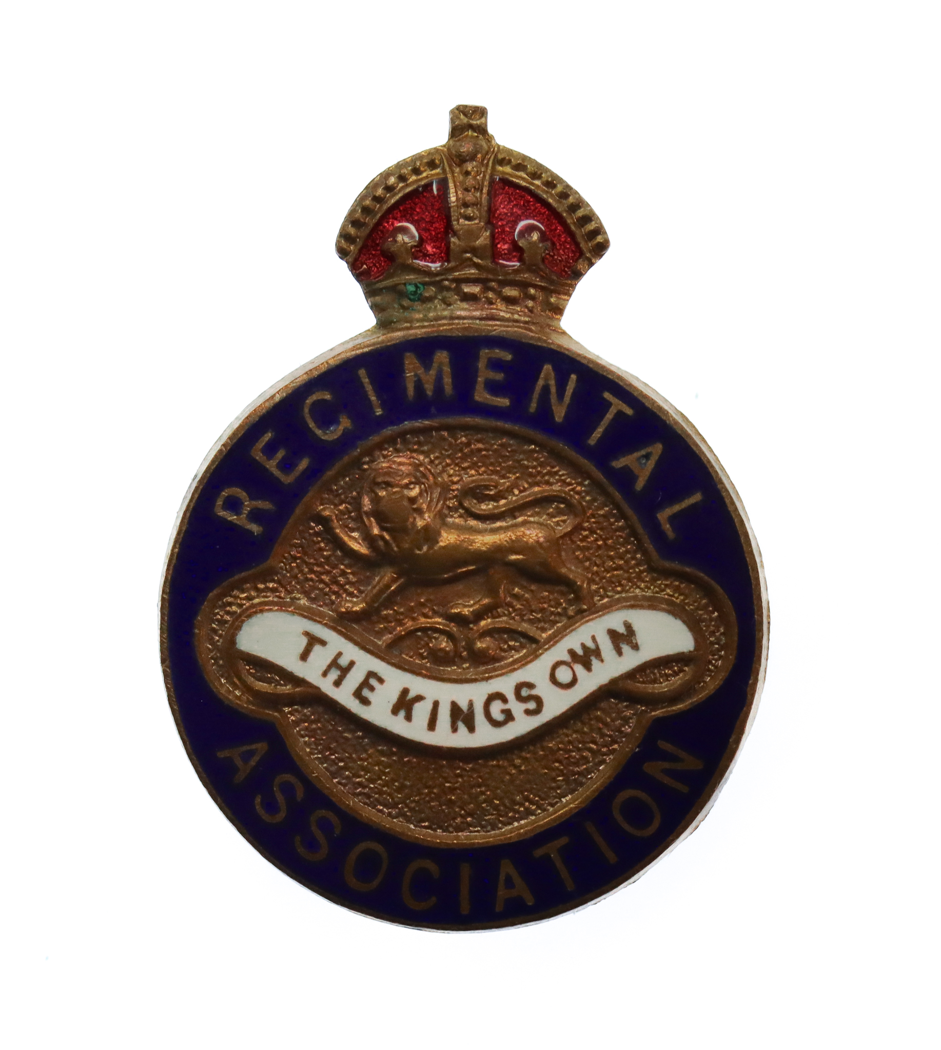 The King's Own (Royal Lancaster) Regiment Old Comrades Association Enamelled Lapel Badge - King's Crown