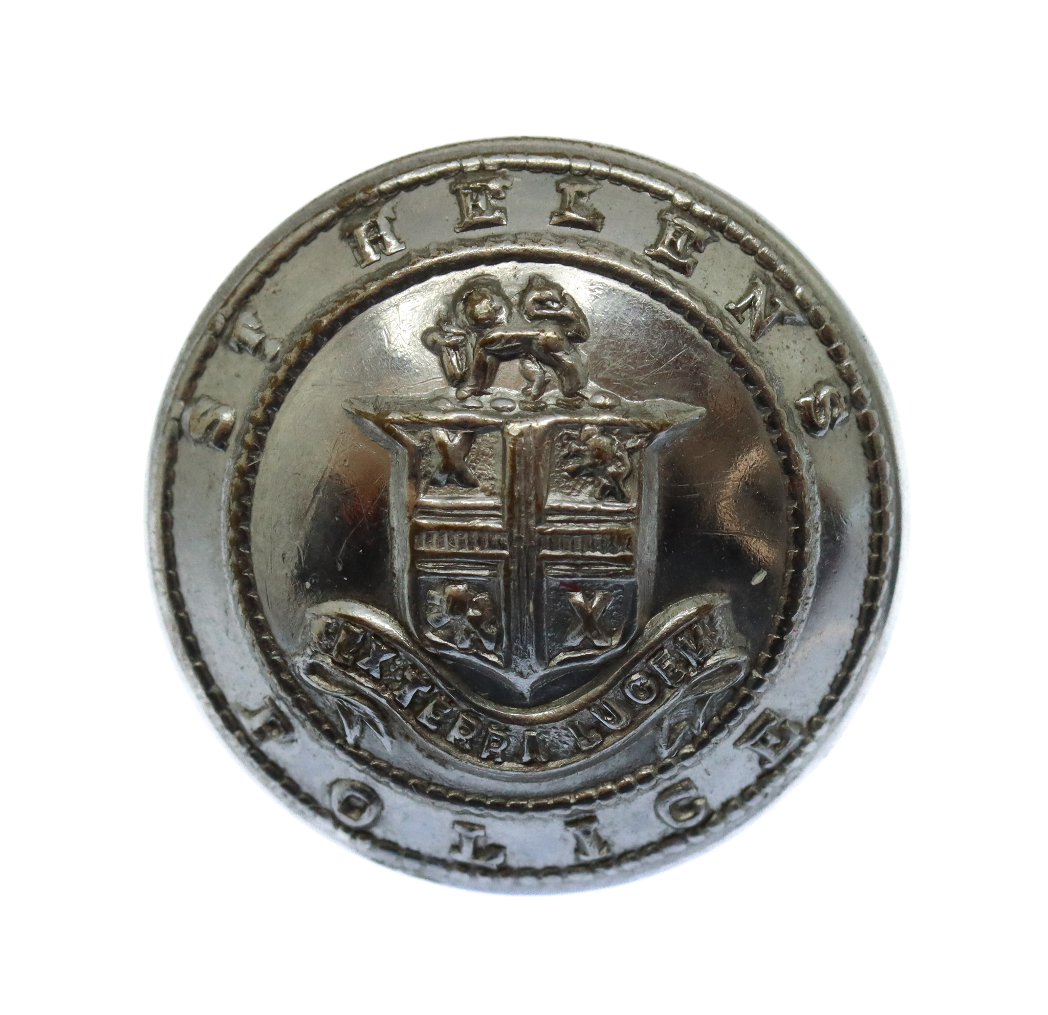 St. Helens Borough Police Chrome Coat of Arms Button (23mm)
