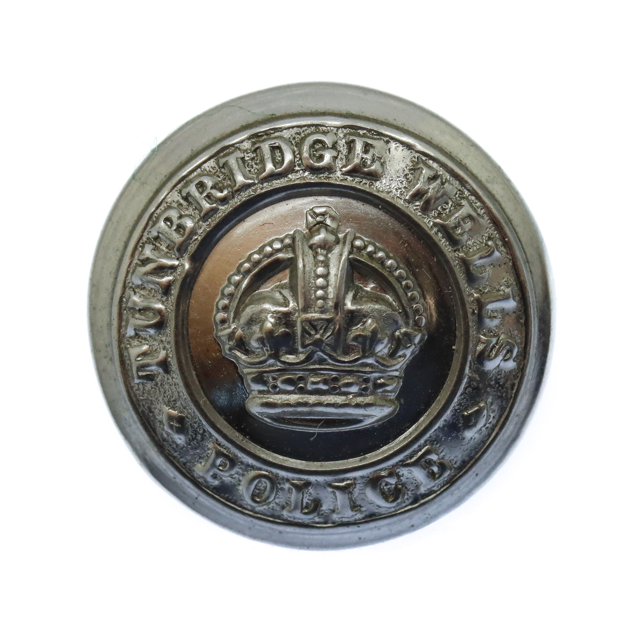 Tunbridge Wells Borough Police Chrome Button - King's Crown (25mm)