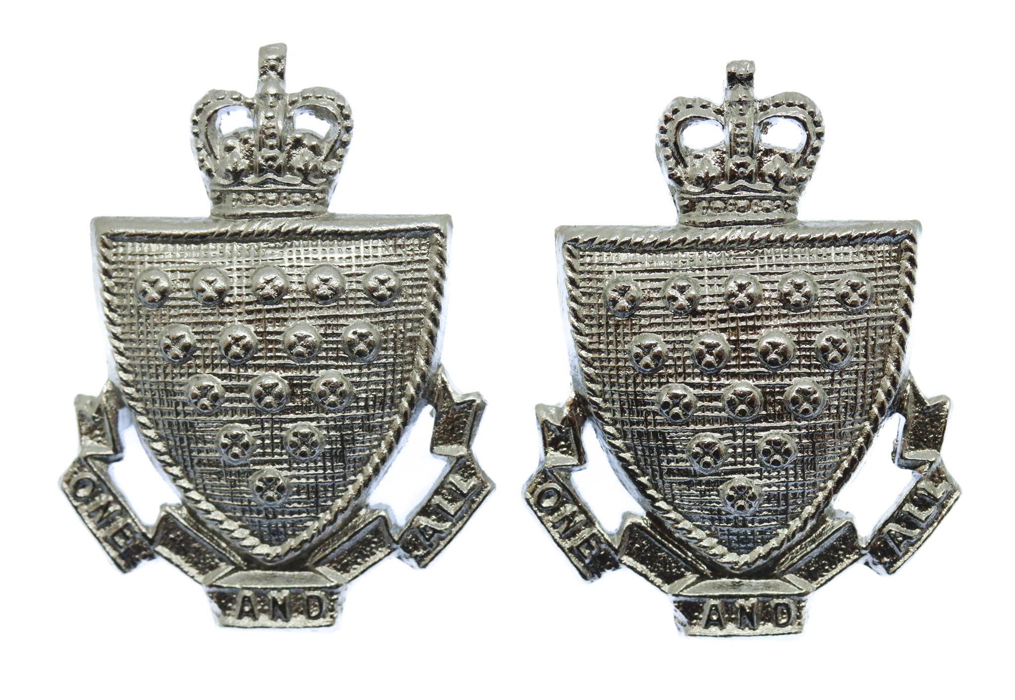 Pair of Cornwall Constabulary Collar Badges - Queen's Crown