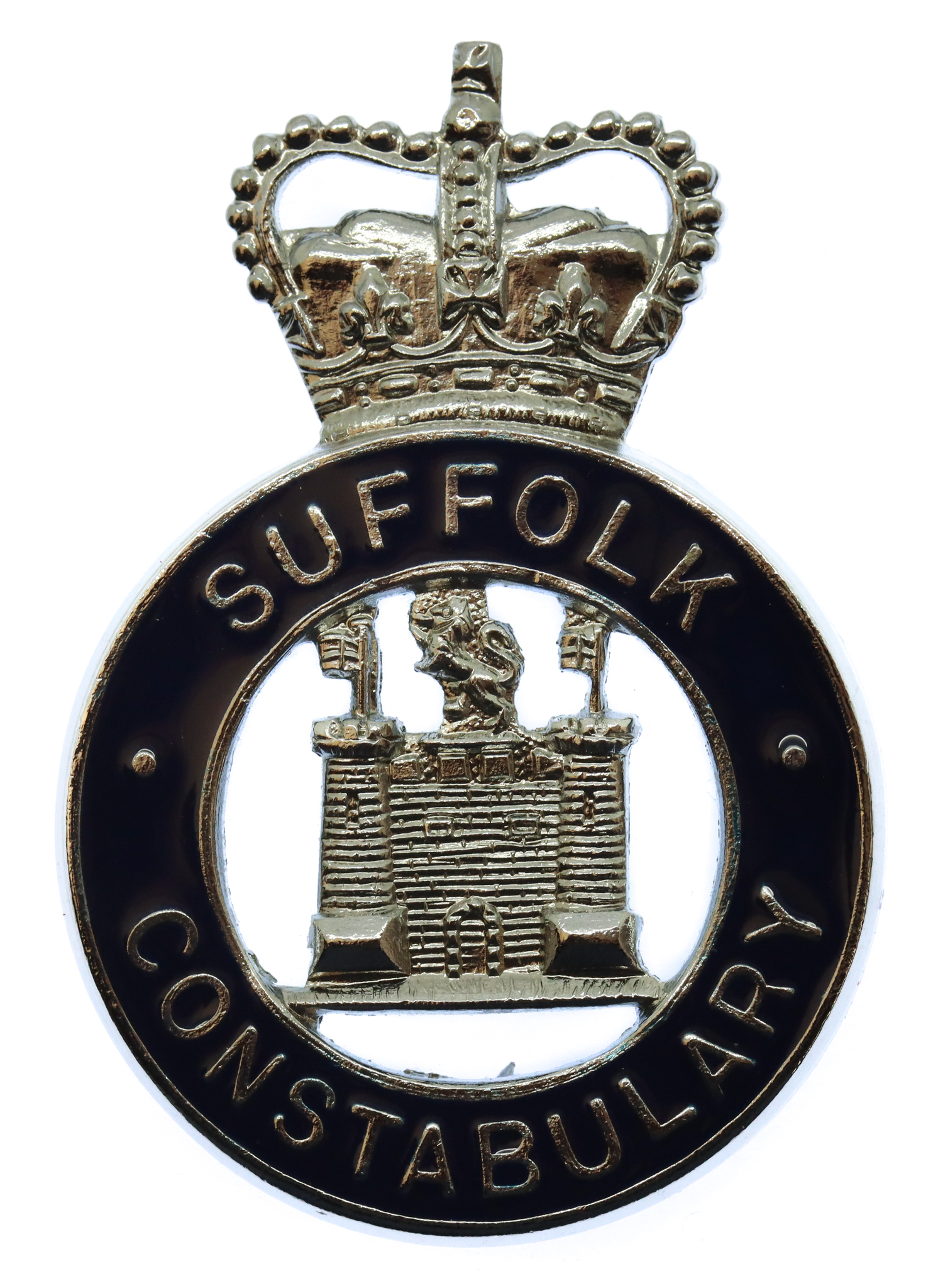 Suffolk Constabulary Enamelled Cap Badge - Queen's Crown