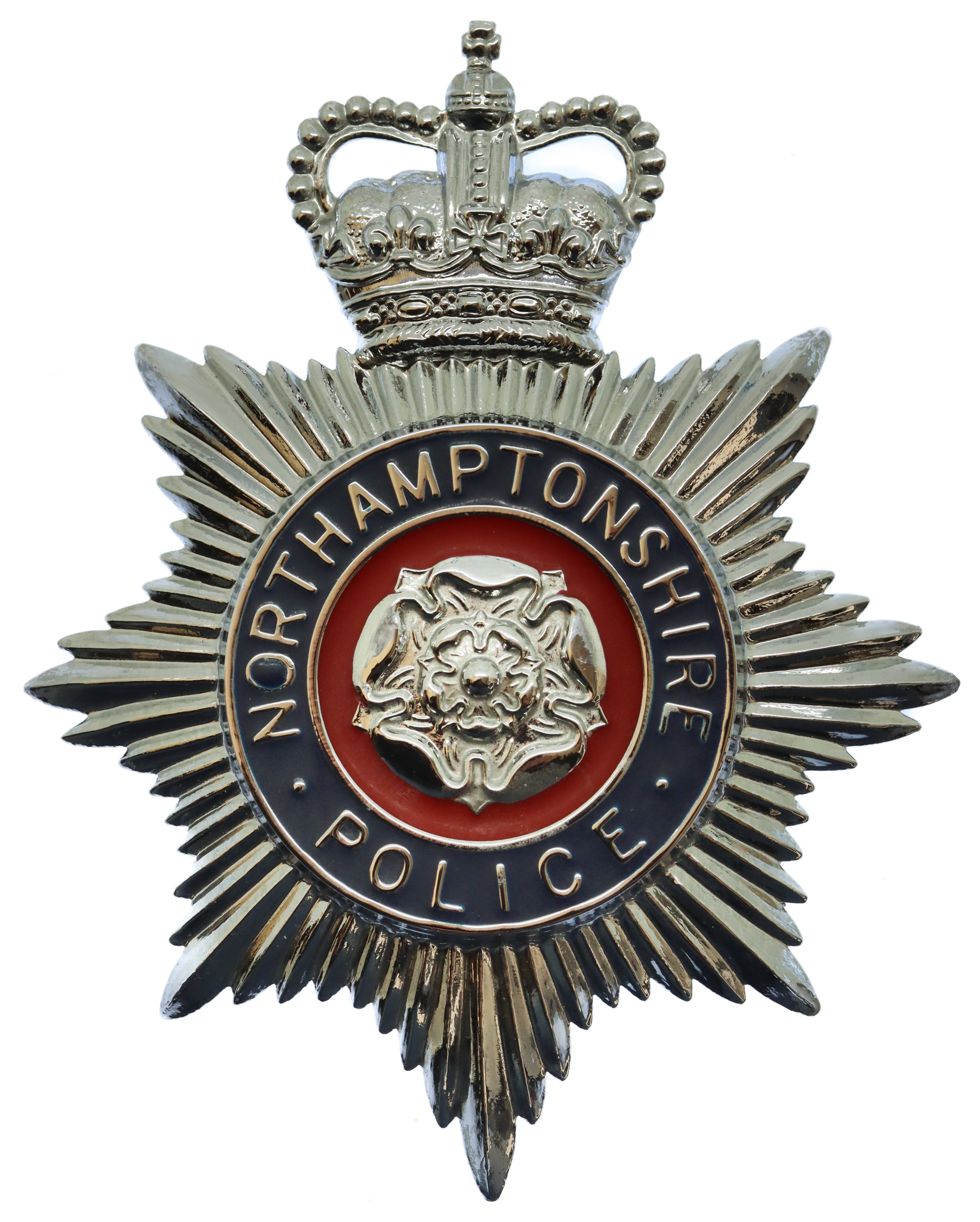Northamptonshire Police Enamelled Helmet Plate - Queen's Crown