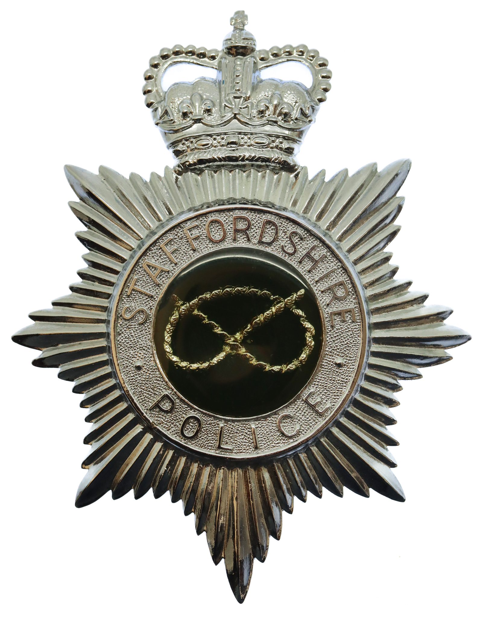 Staffordshire Police Enamelled Helmet Plate - Queen's Crown