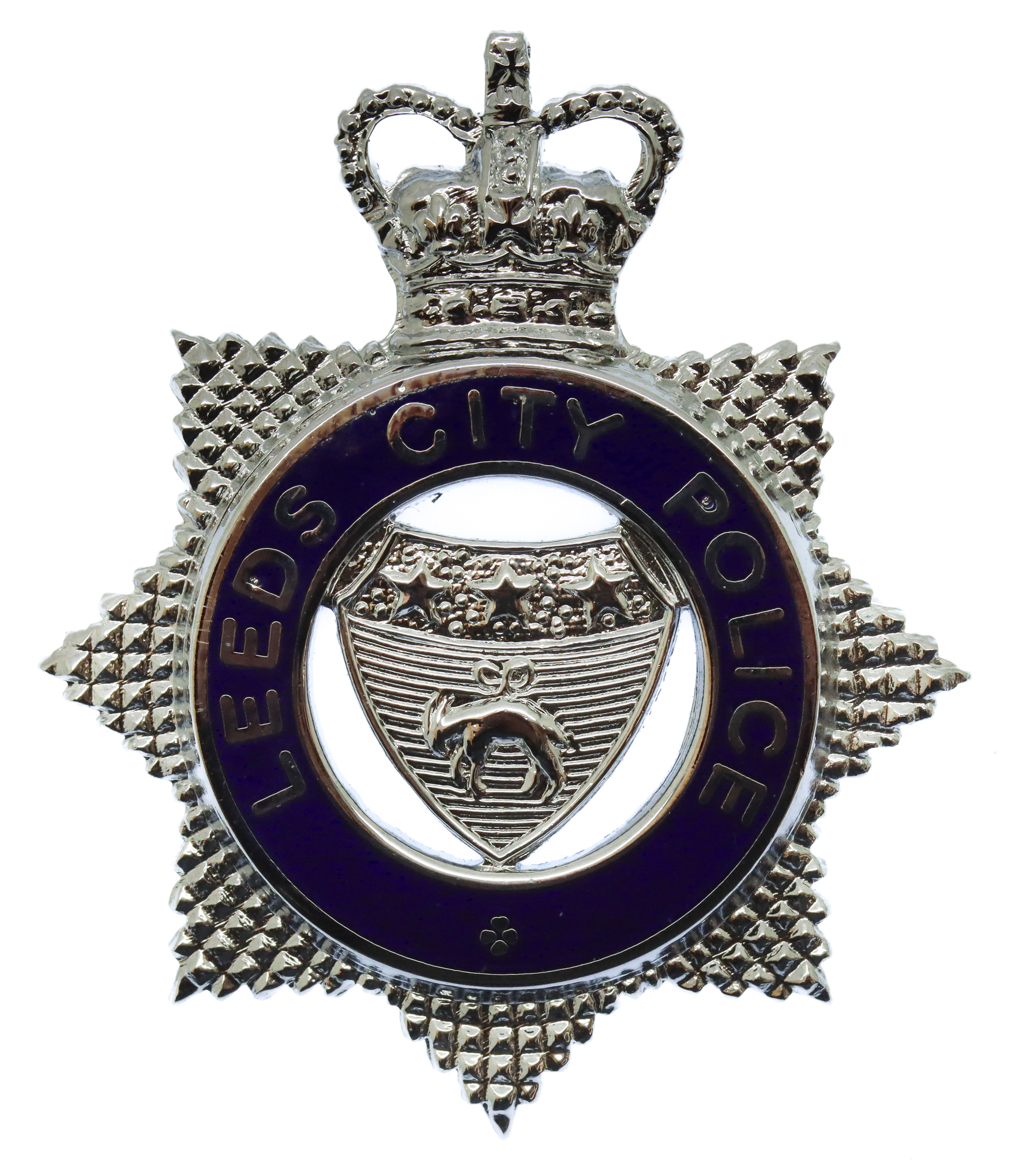 Leeds City Police Senior Officer's Enamelled Cap Badge - Queen's Crown