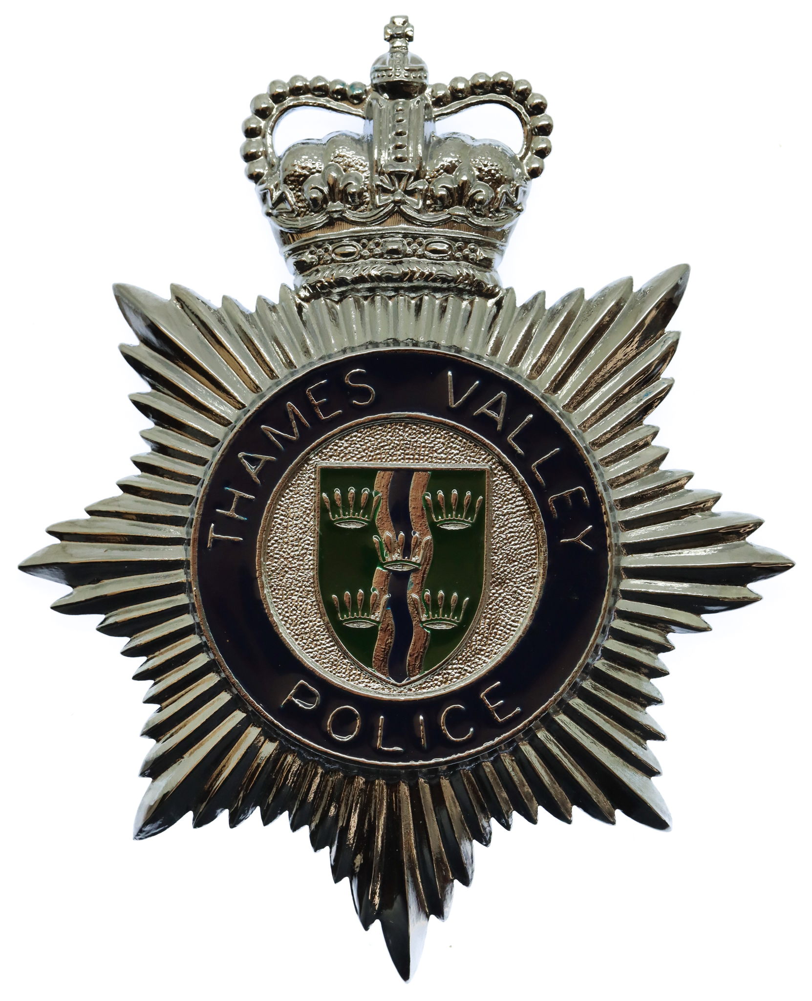 Thames Valley Police Enamelled Helmet Plate - Queen's Crown