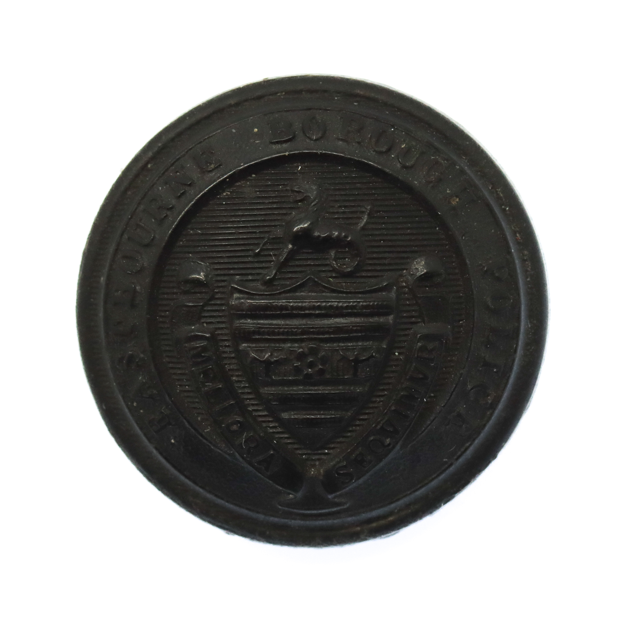 Eastbourne Borough Police Black Coat of Arms Button (25mm)
