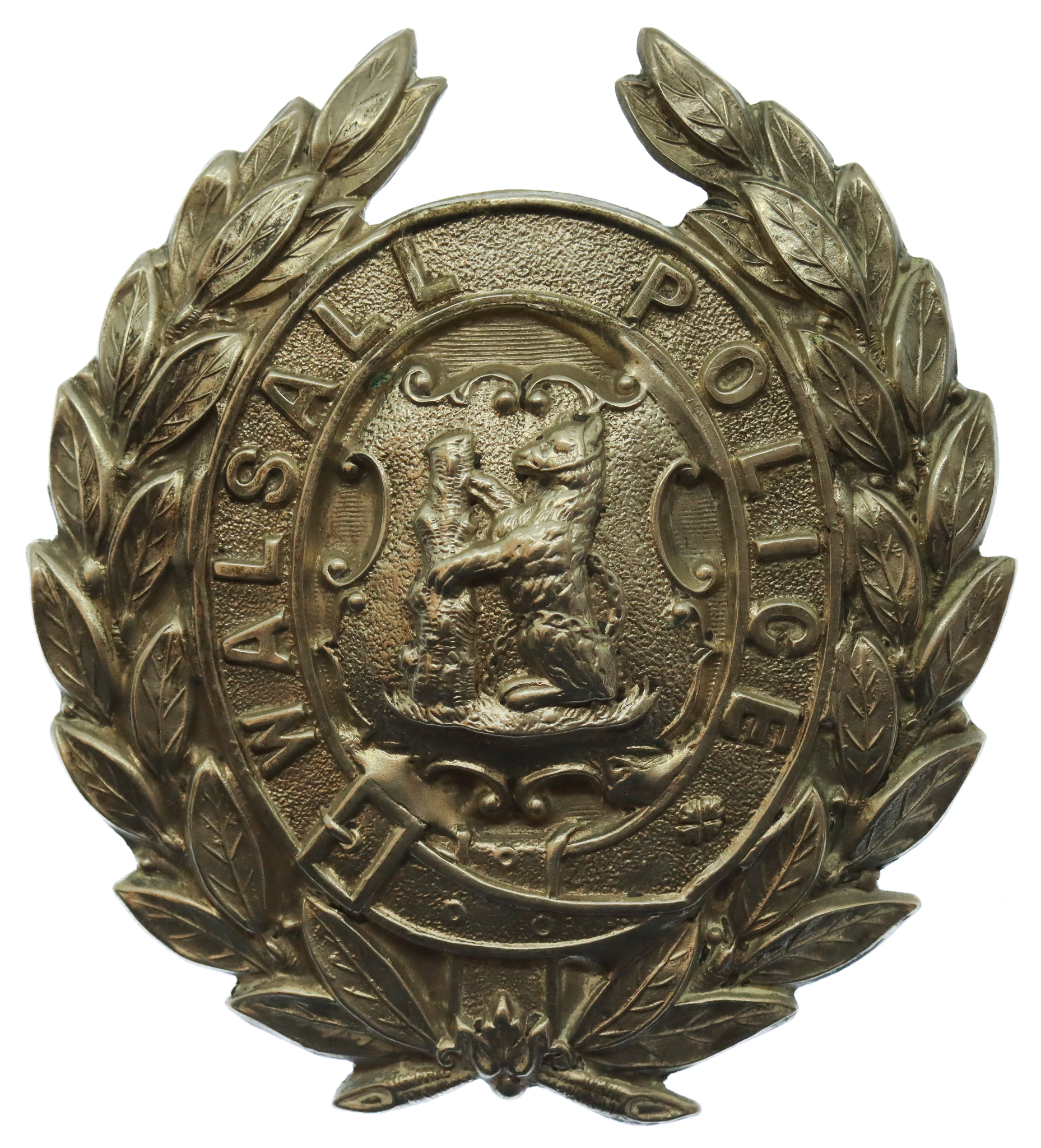 Walsall Borough Police Wreath Helmet Plate