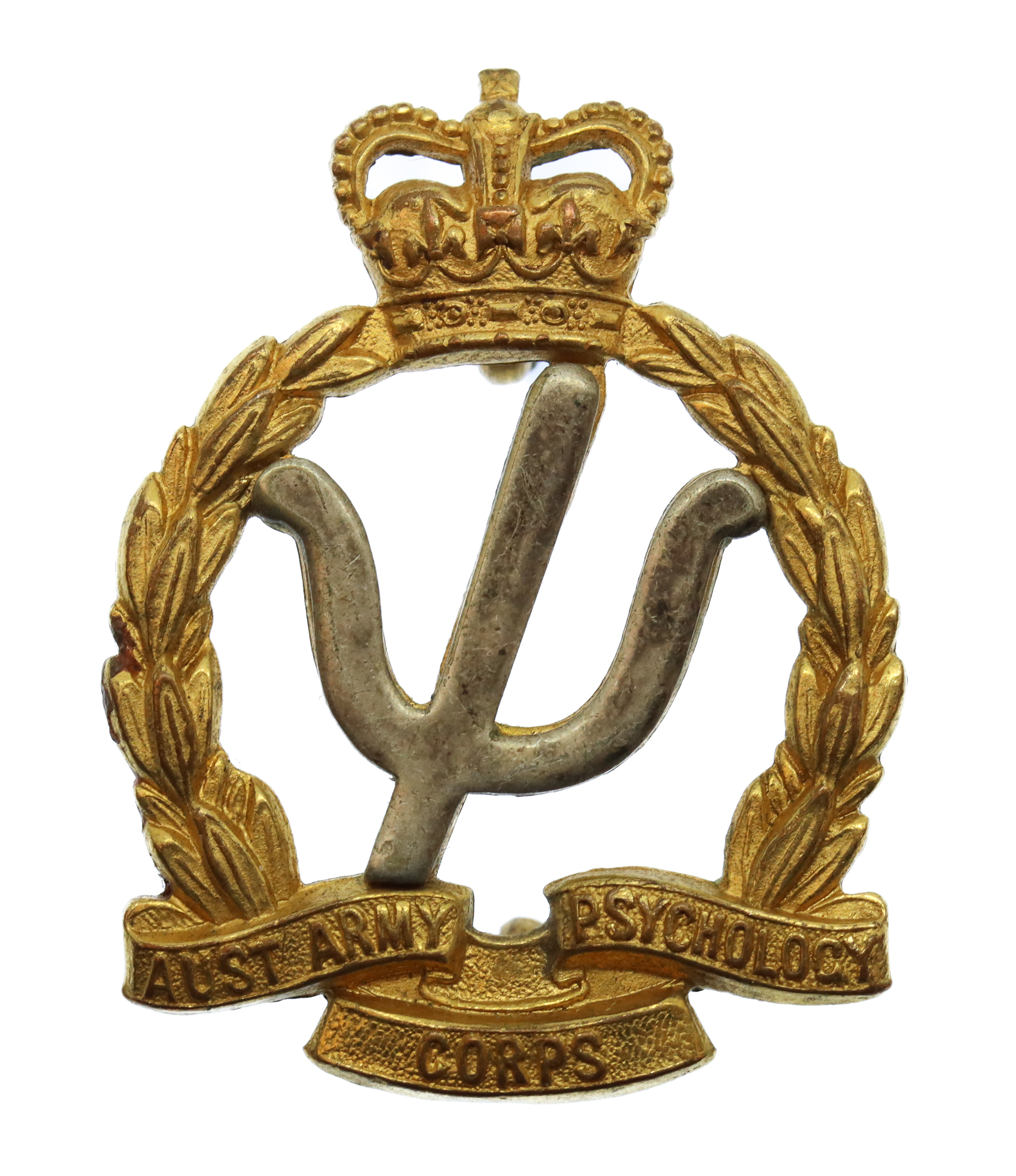 Australian Army Psychology Corps Hat Badge - Queen's Crown