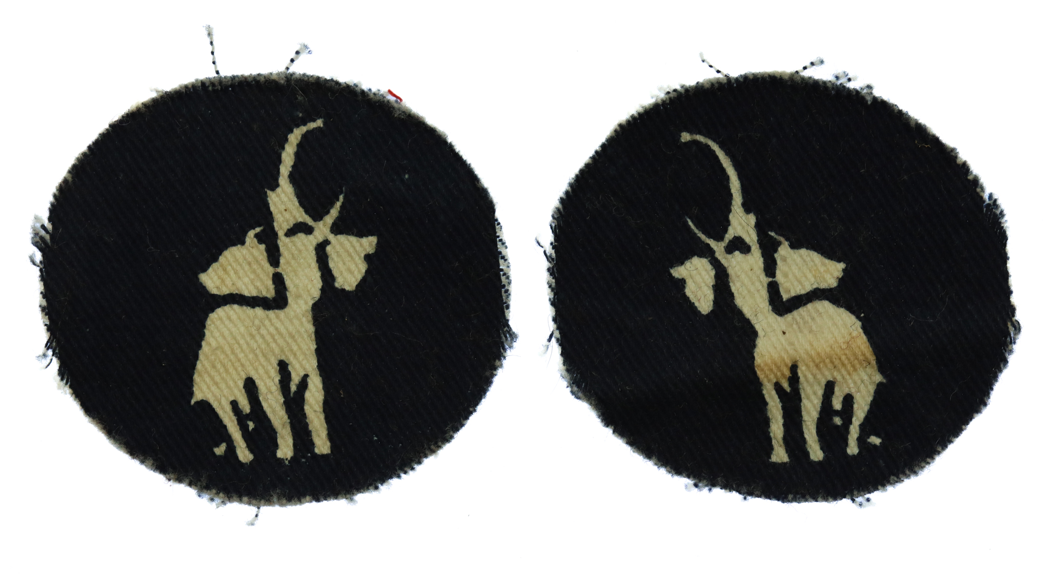Pair of 22nd (East African) Brigade WW2 Printed Formation Signs