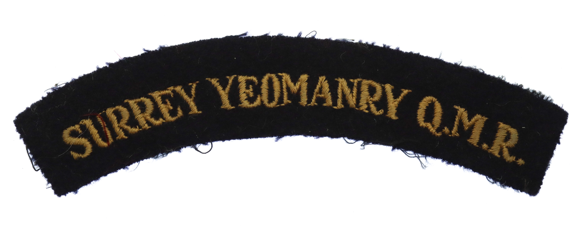 Surrey Yeomanry Queen Mary's Regiment (SURREY YEOMANRY Q.M.R.) Cloth Shoulder Title