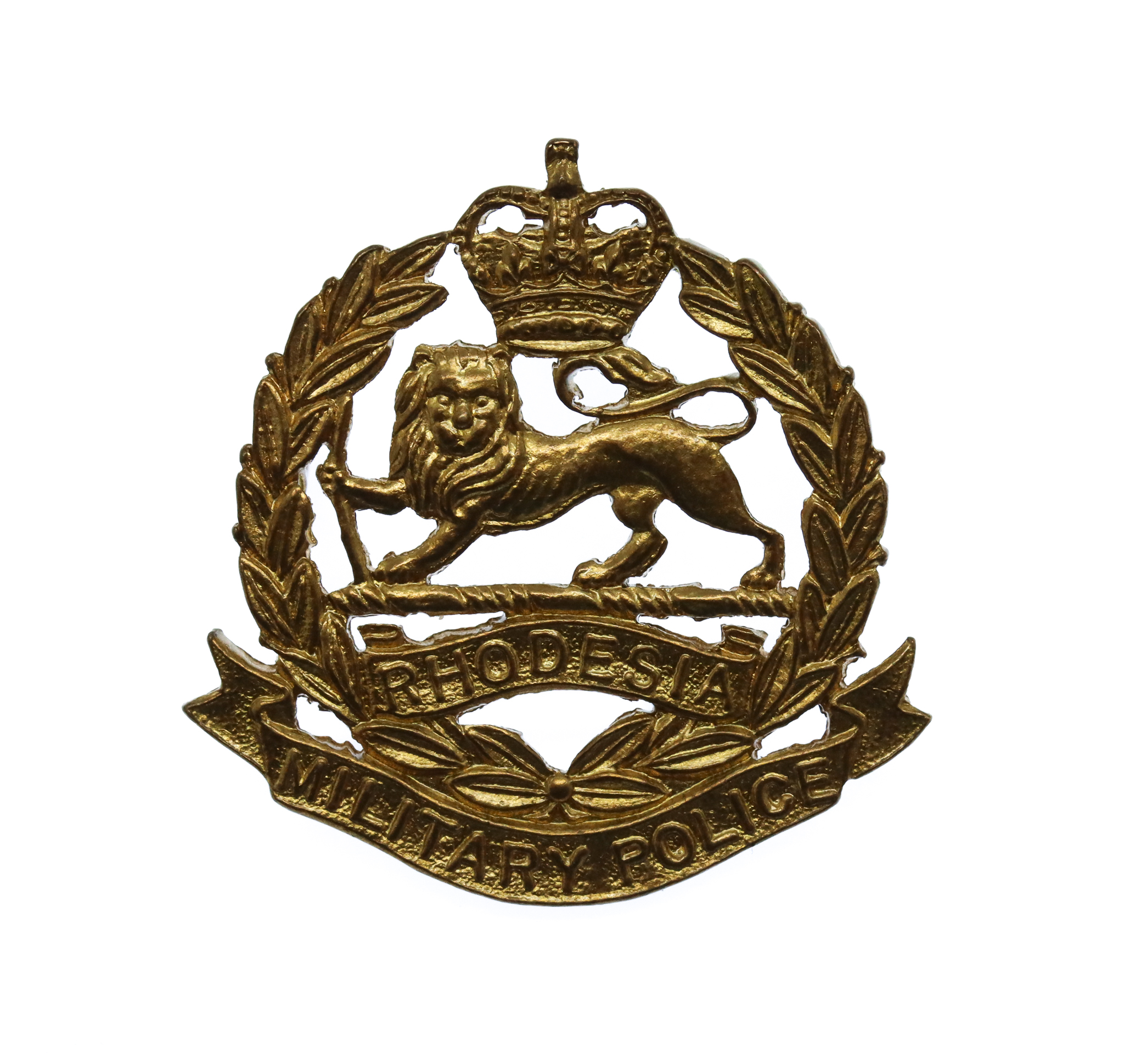 Rhodesian Corps of Military Police Collar Badge - Queen's Crown