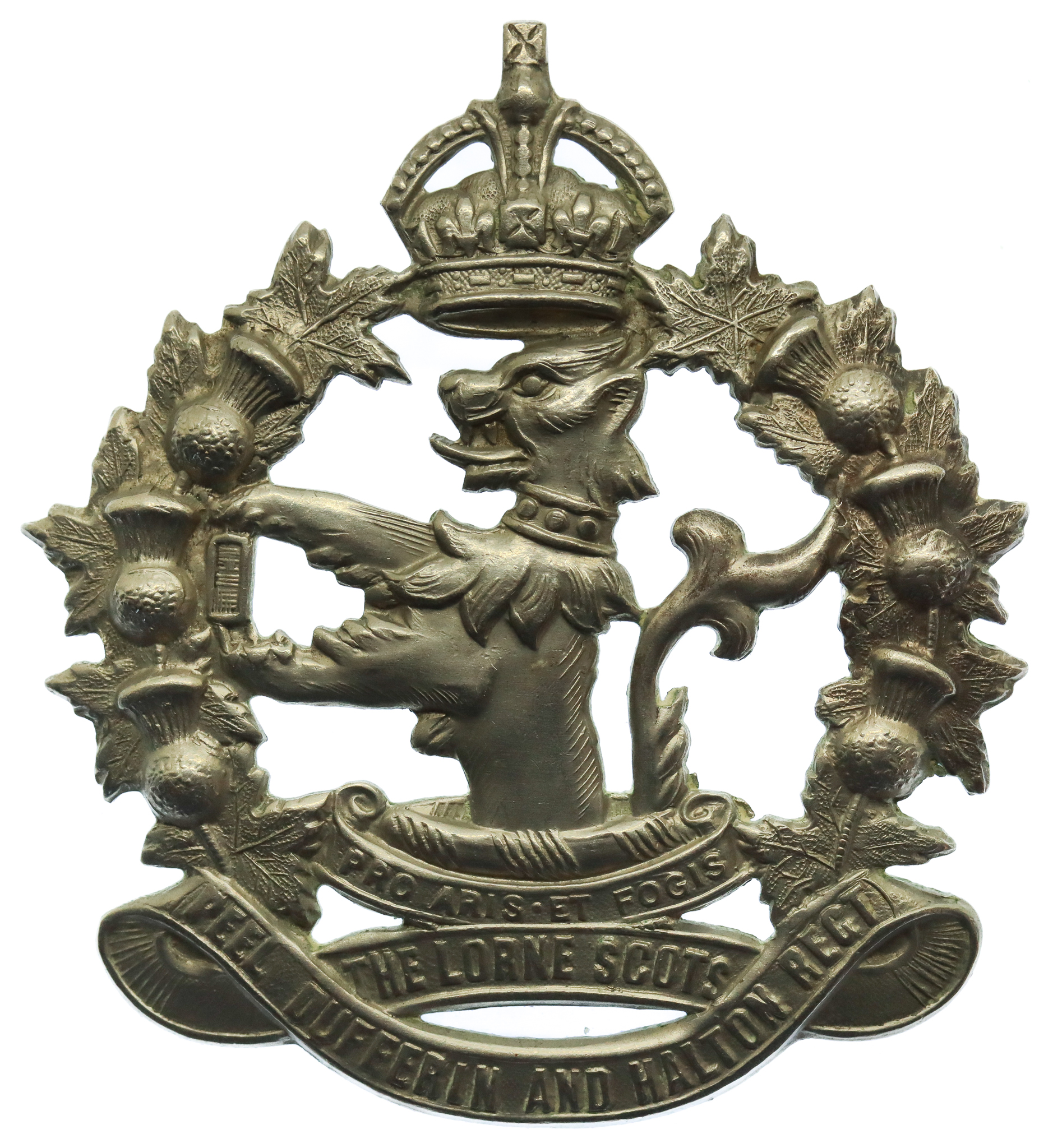 Canadian The Lorne Scots (Peel Dufferin and Halton Regiment) Cap Badge - King's Crown 