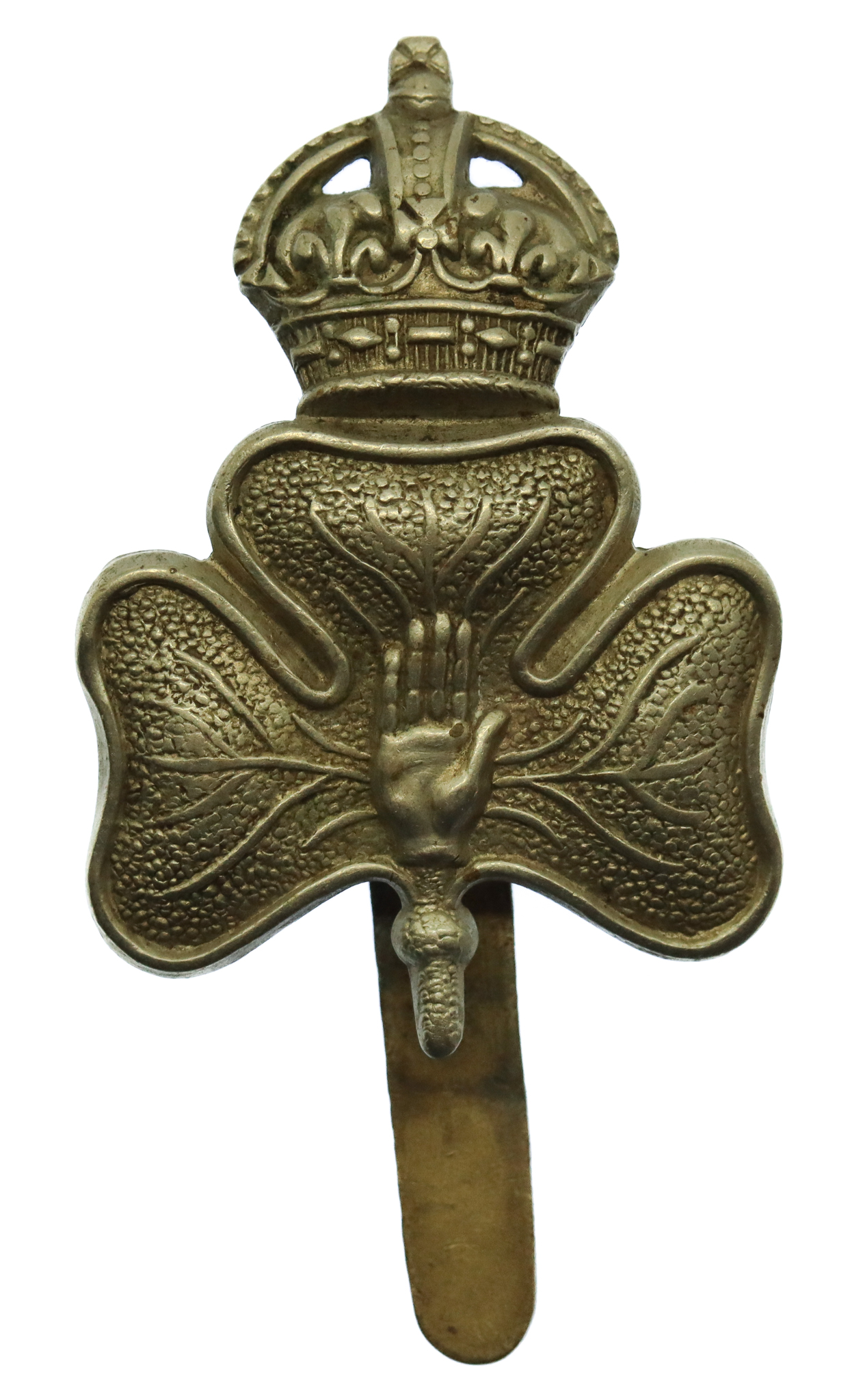 Scarce WW1 14th Bn. (Young Citizens Volunteers) Royal Irish Rifles Cap Badge