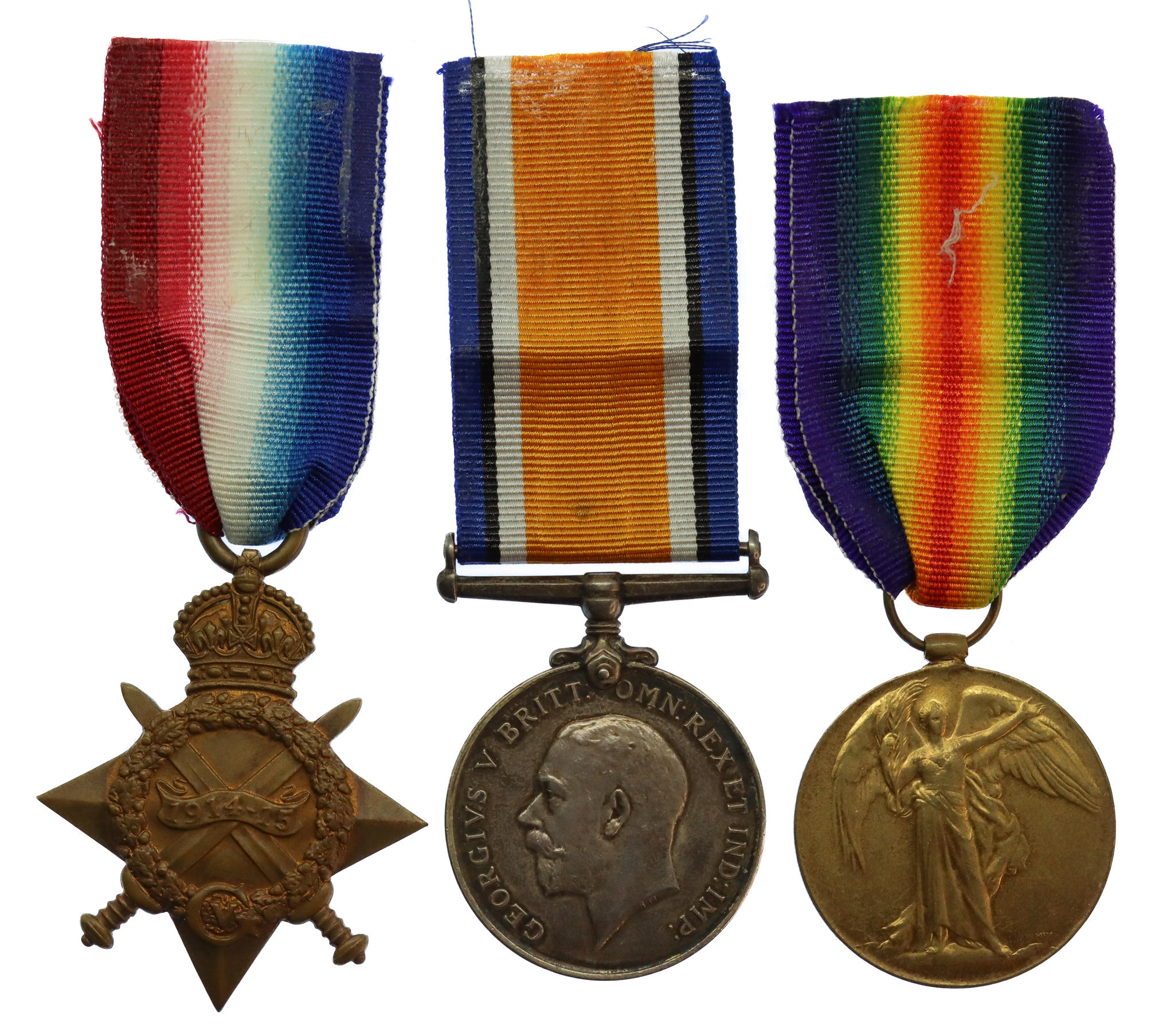 WW1 1914-15 Star Medal Trio - Pte. A. Langthorp, 10th Bn. West Yorkshire Regiment