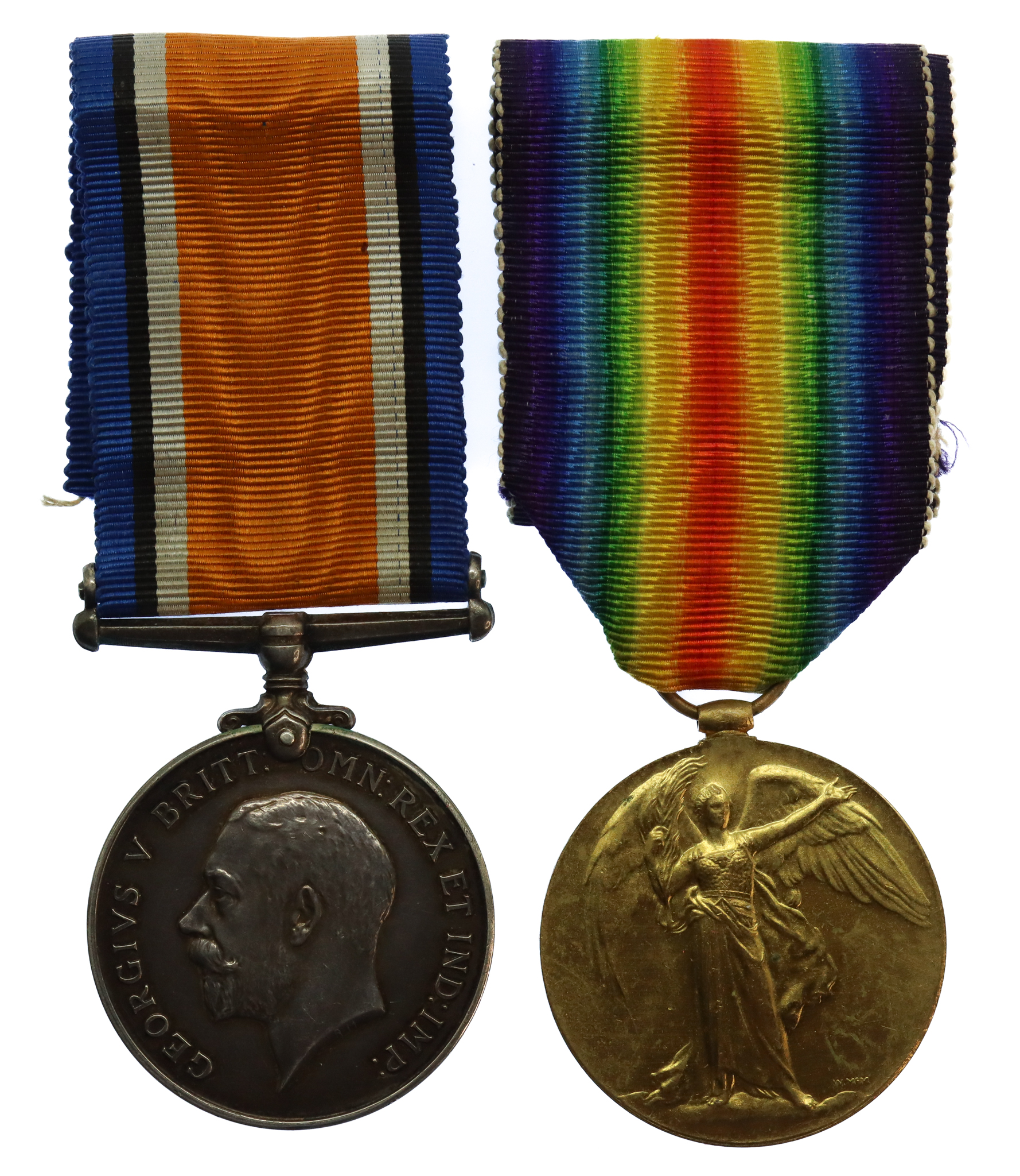WW1 British War & Victory Casualty Medal Pair - Pte. R. Sherwood, 10th Bn. West Yorkshire Regiment - K.I.A. 23/4/17