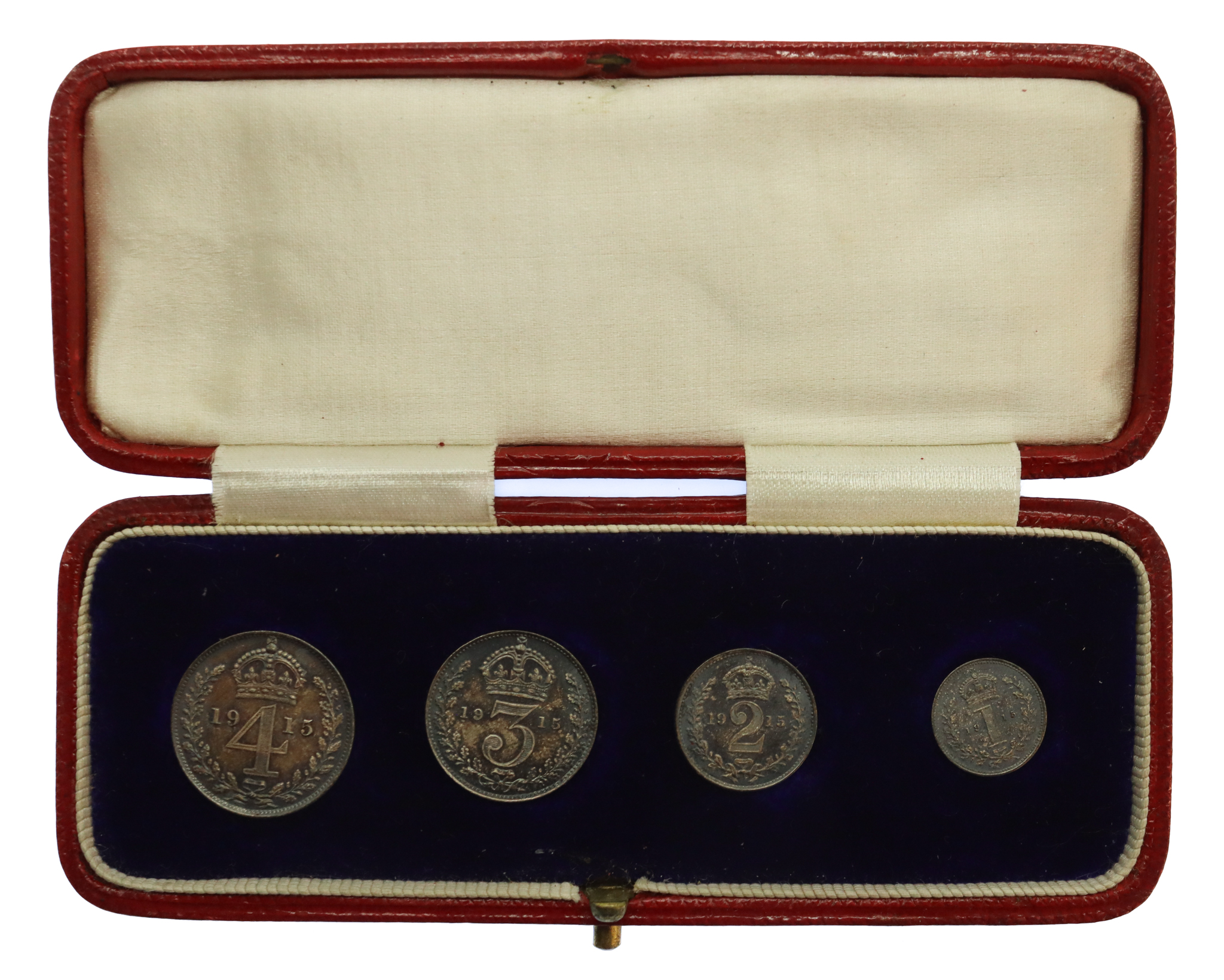 1915 George V Maundy Money Coin Set in Dated Box
