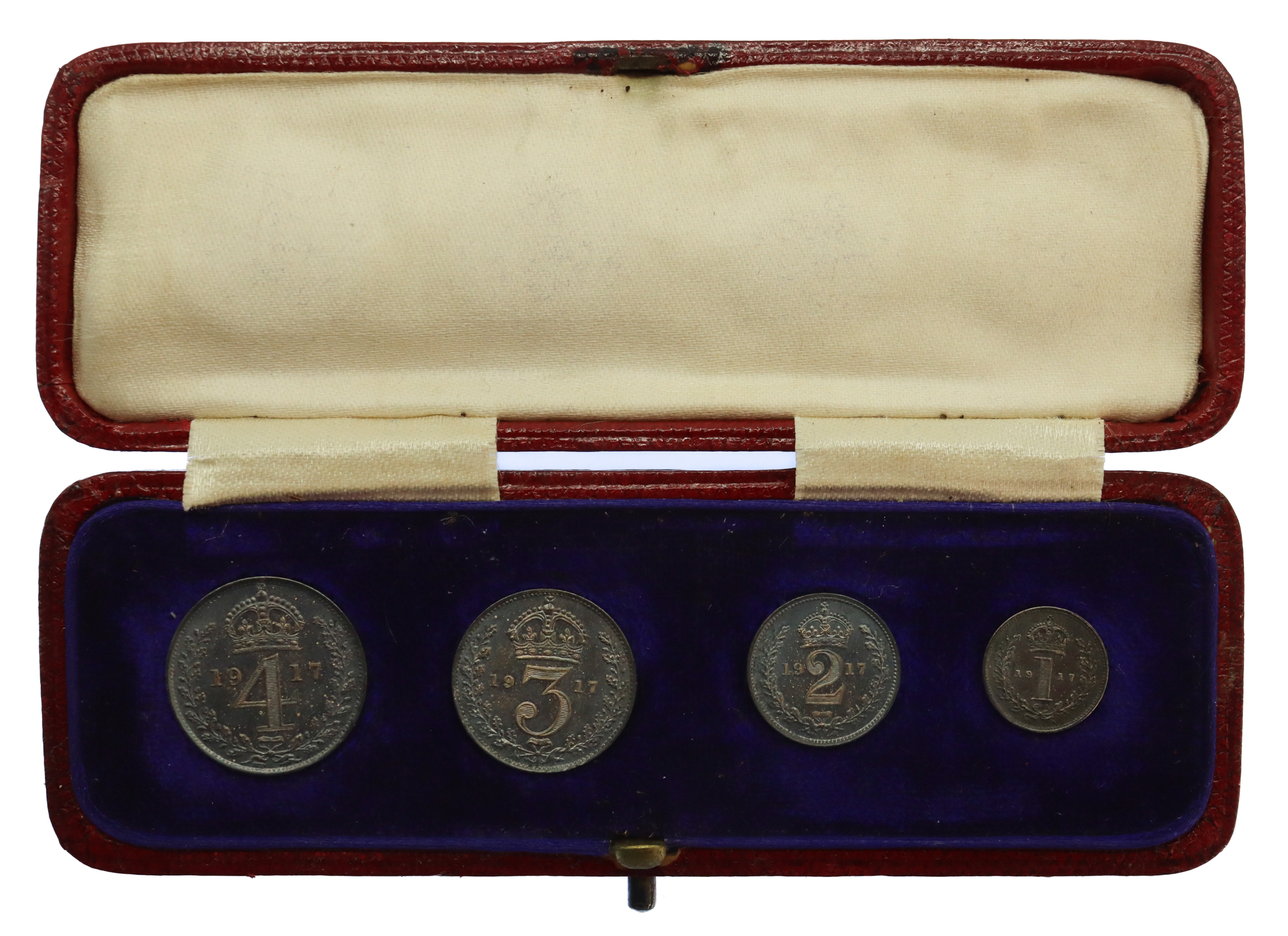 1917 George V Maundy Money Coin Set in Dated Box