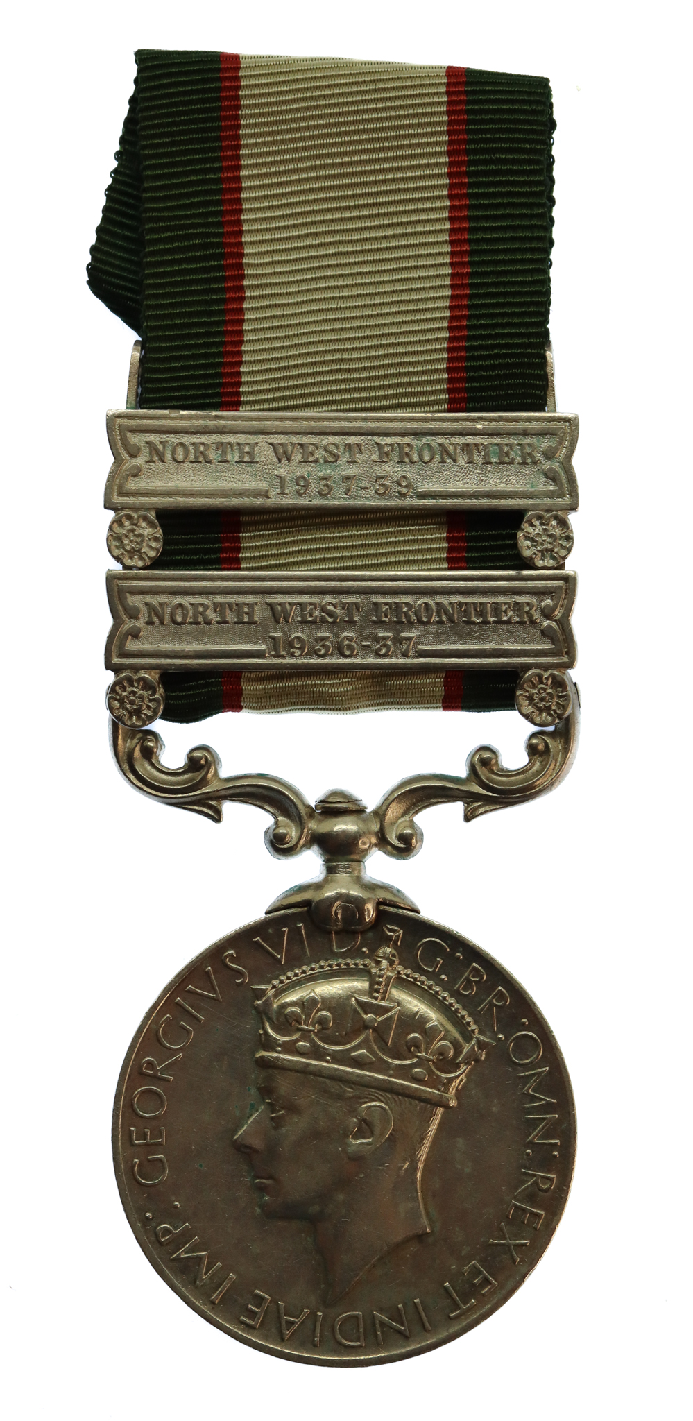1936 India General Service Medal (Clasps - North West Frontier 1936-37, North West Frontier 1937-39) - Havildar Akhma Din, Tochi Scouts