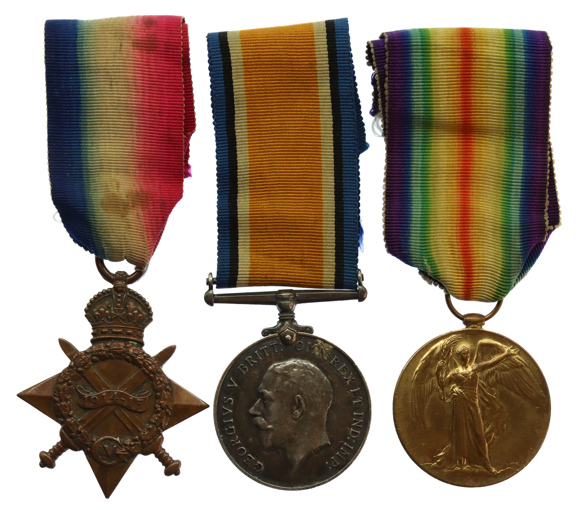 WW1 1914-15 Star Medal Trio - Pte. E. Davenport, 10th Bn. West Yorkshire Regiment