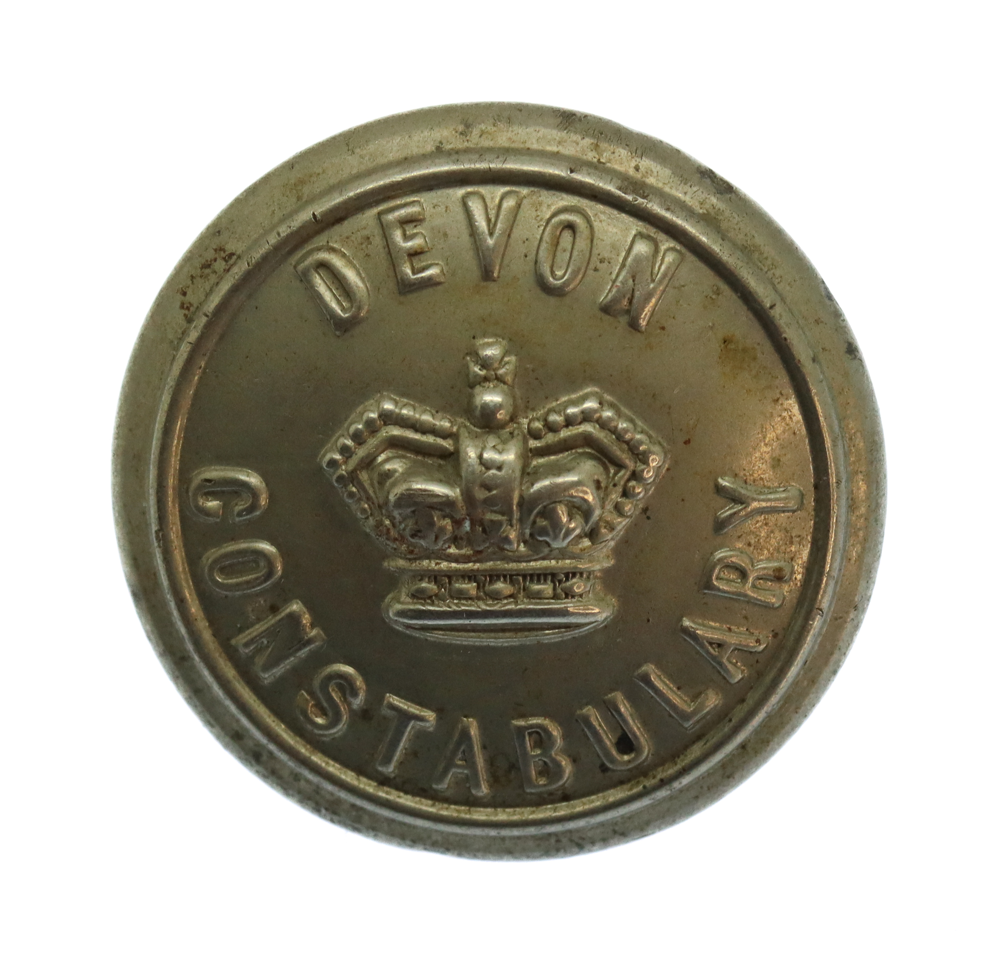Victorian Devon Constabulary White Metal Button (24mm)