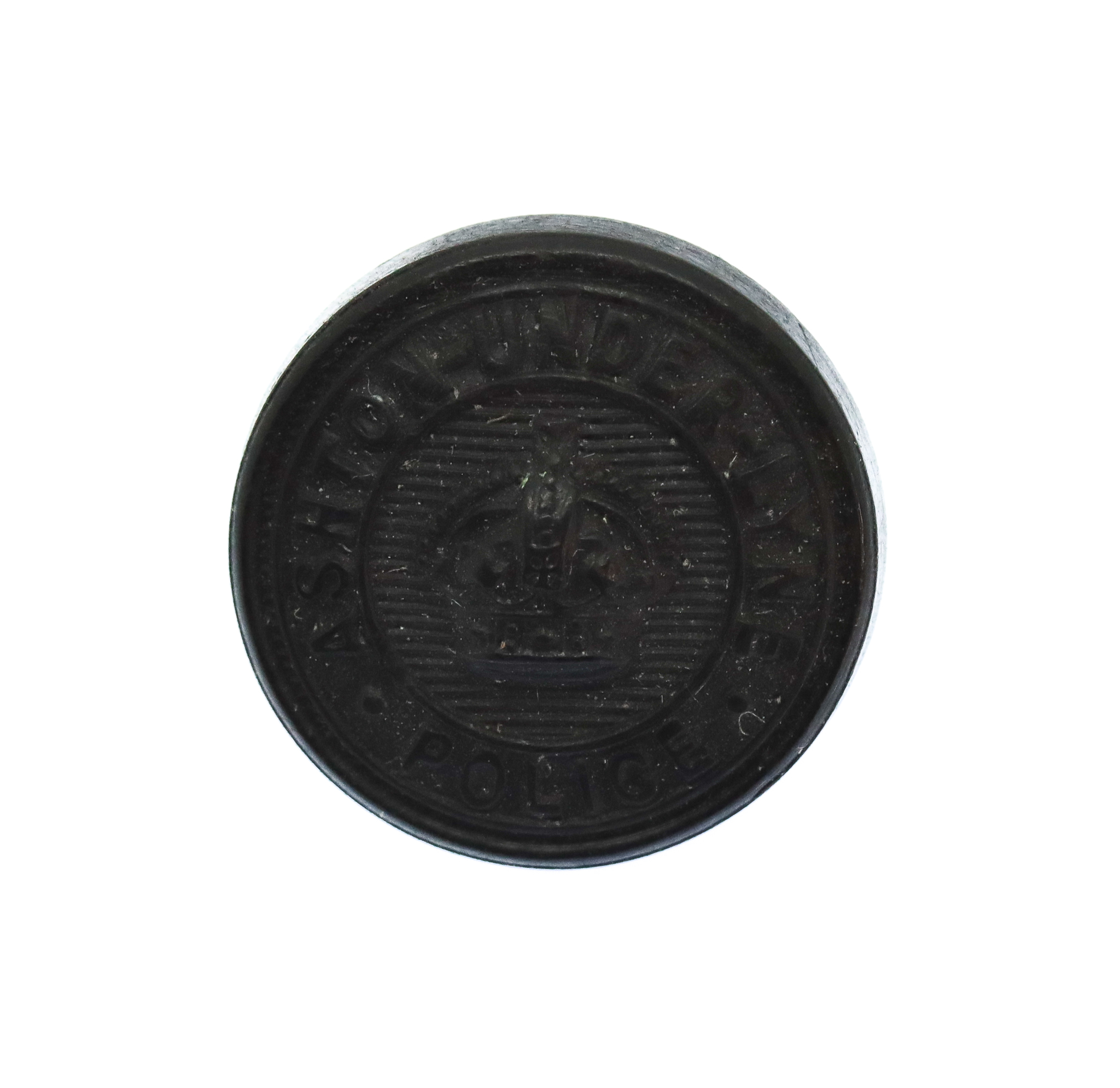 Ashton-under-Lyne Borough Police Black Button - King's Crown (17mm)