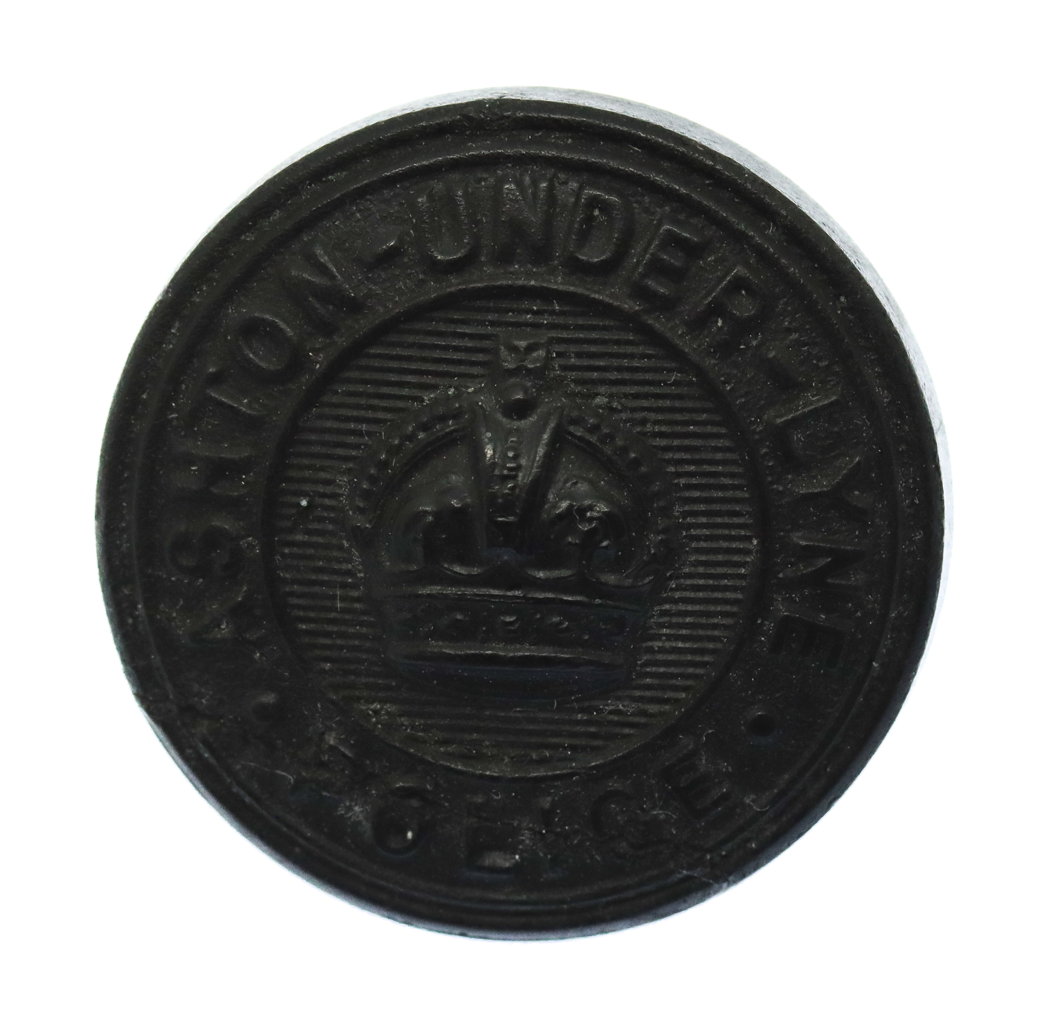 Ashton-under-Lyne Borough Police Black Button - King's Crown (24mm)