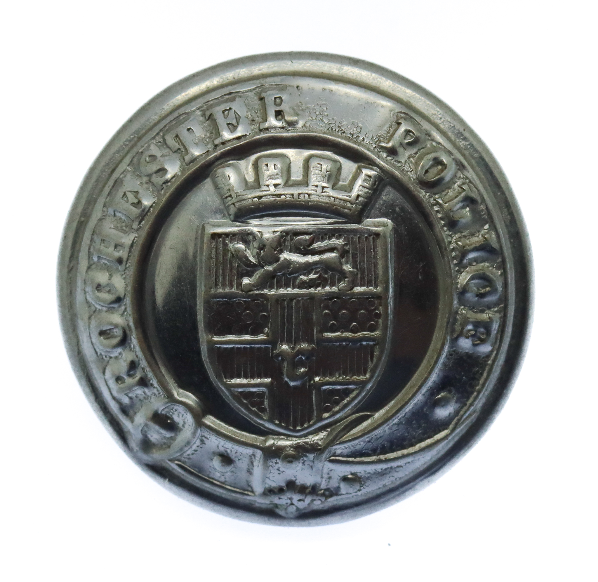 Rochester City Police Chrome Coat of Arms Button (25mm)
