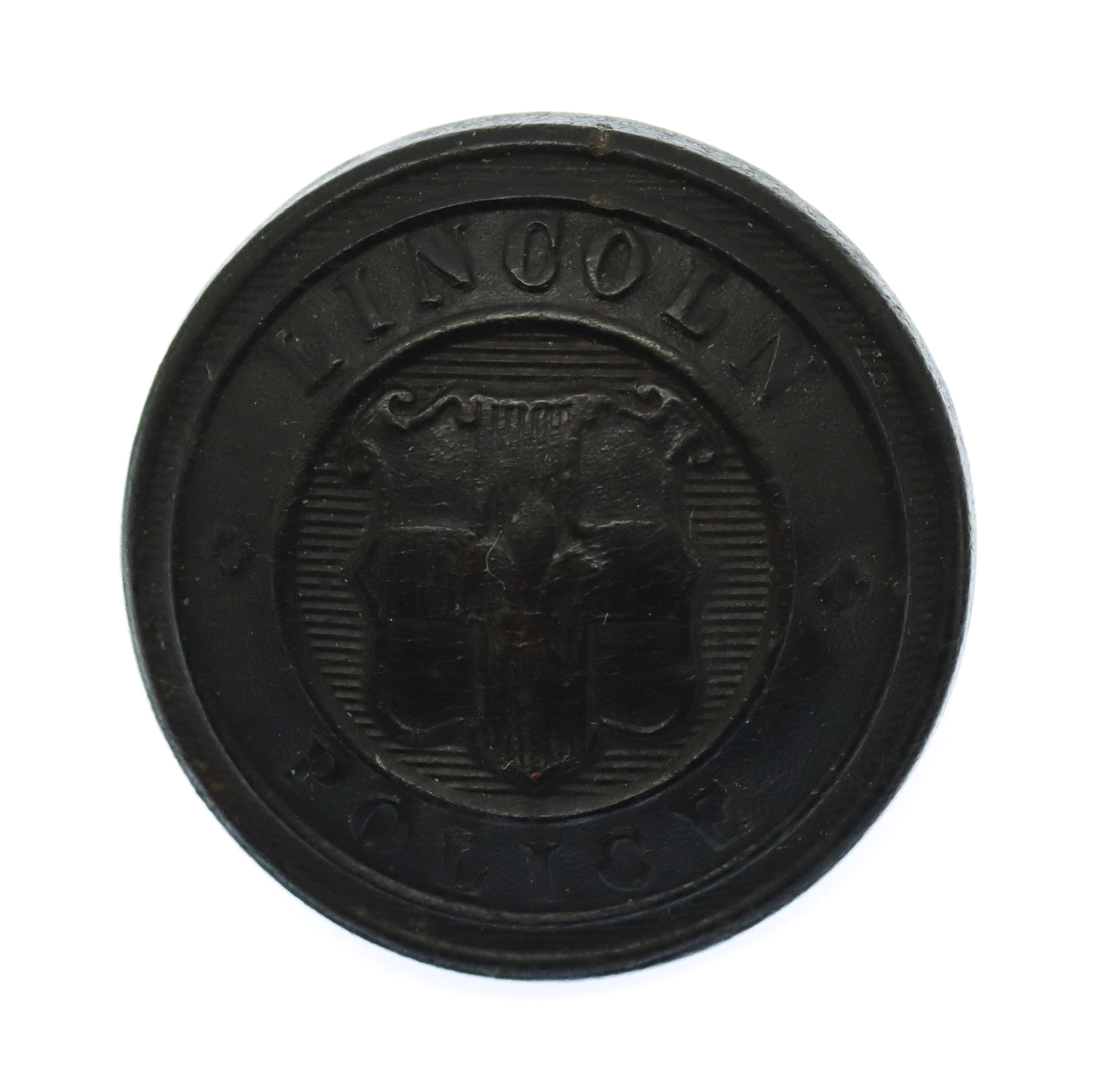 Lincoln City Police Black Coat of Arms Button (24mm)