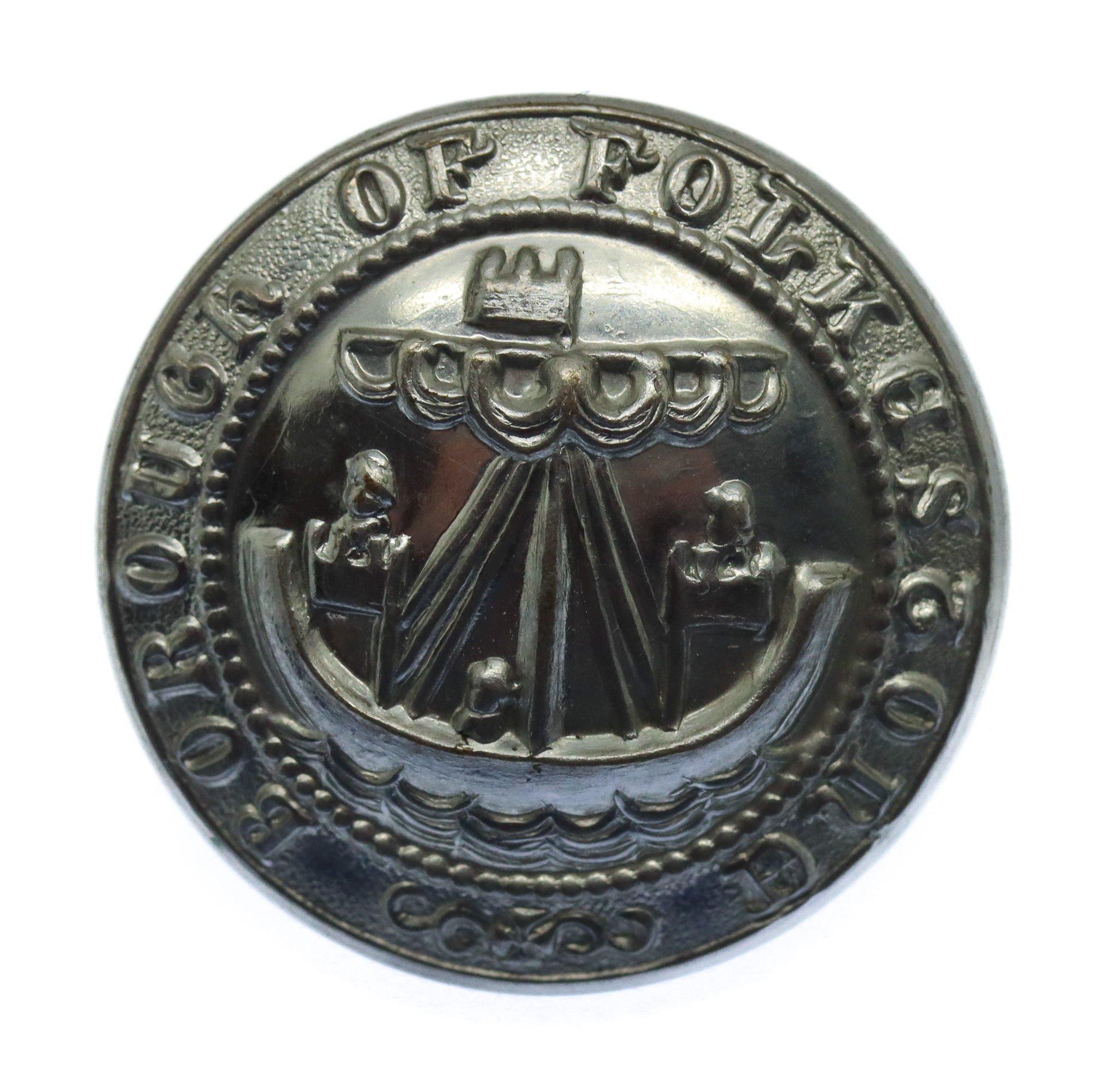 Folkestone Borough Police Chrome Button (26mm)