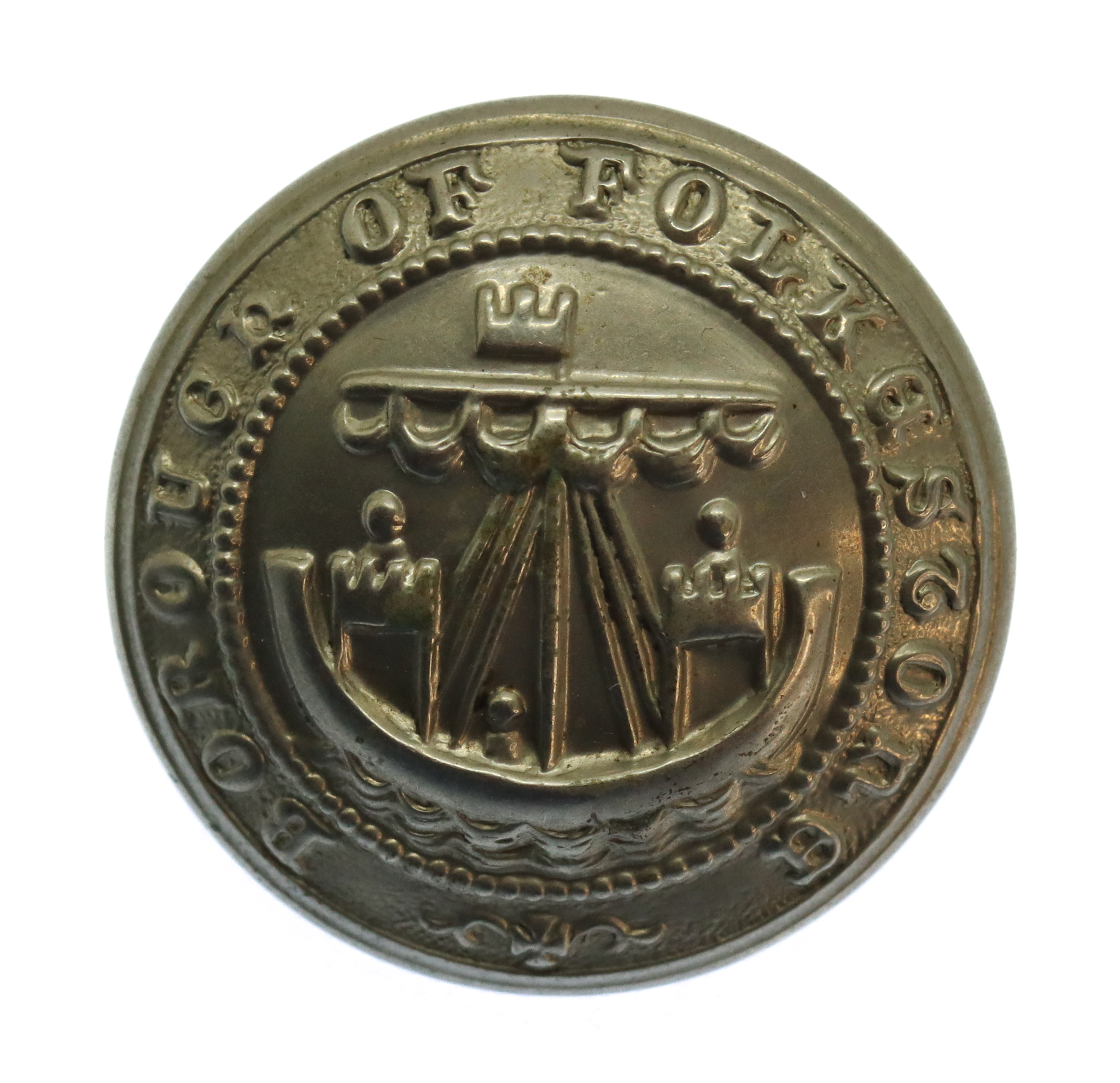 Folkestone Borough Police White Metal Button (26mm)