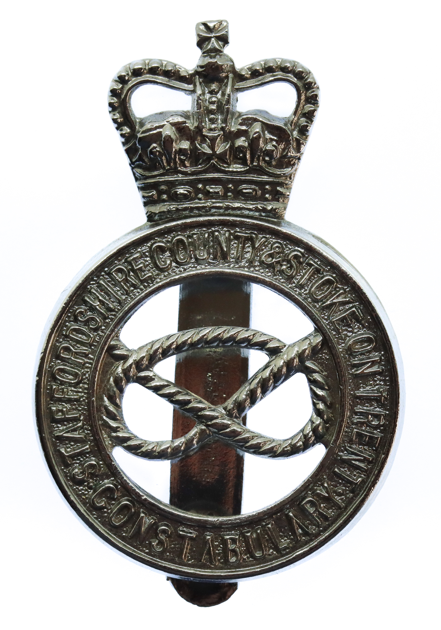 Staffordshire County & Stoke-on-Trent Constabulary Cap Badge - Queen's Crown