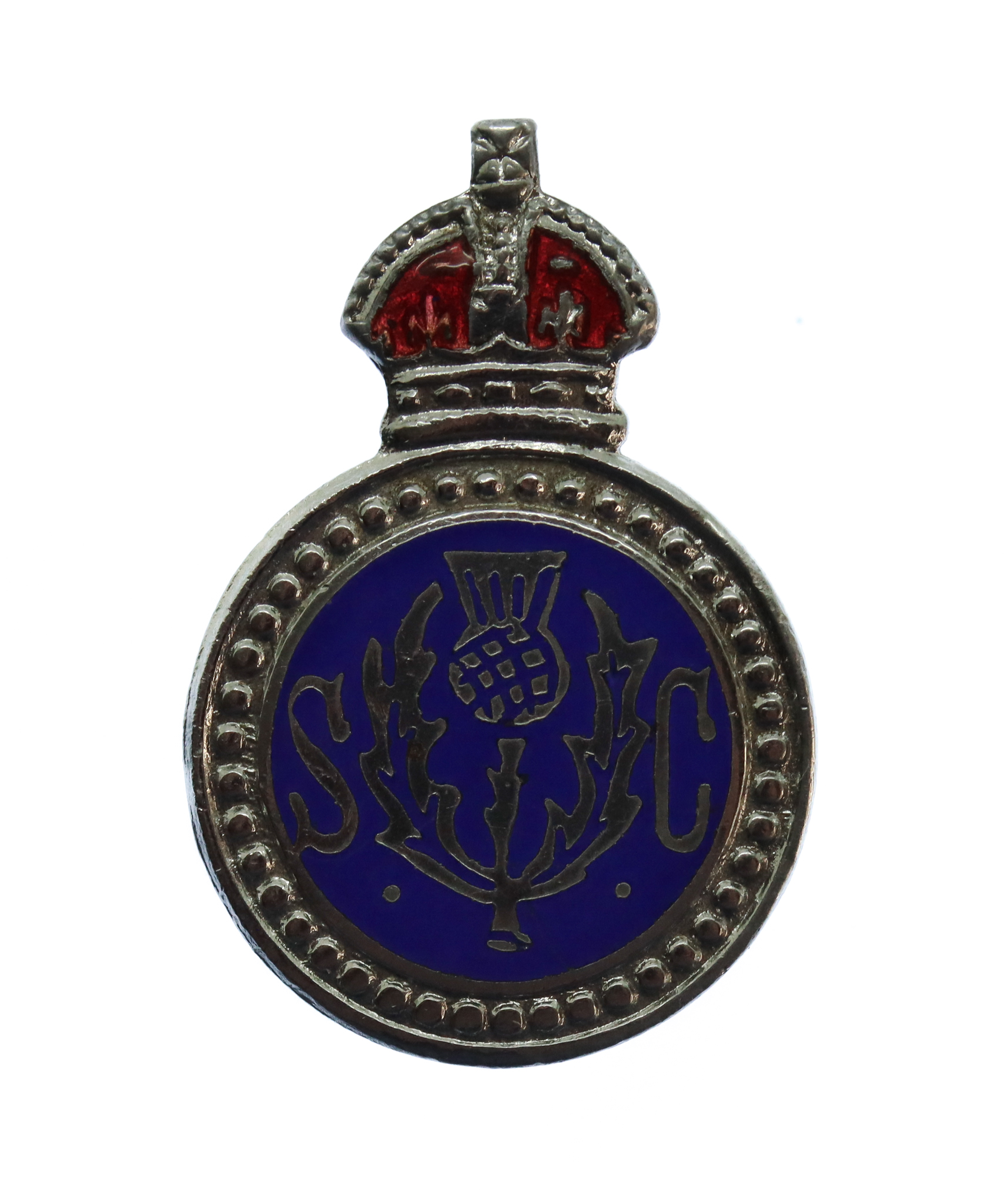 Peebles Special Constabulary Enamelled Lapel Badge - King's Crown