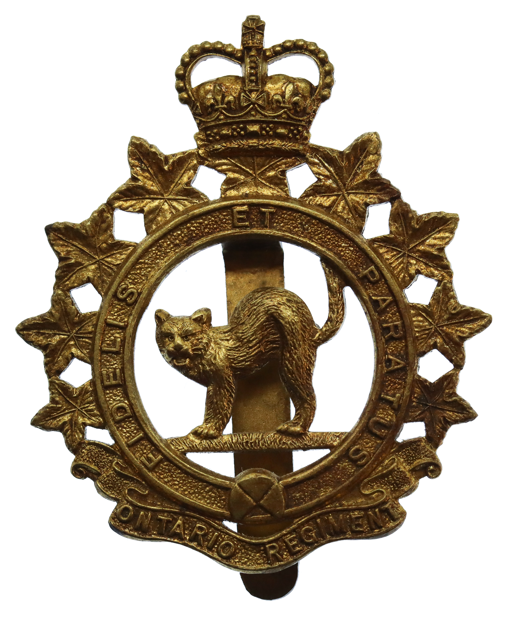 Canadian Ontario Regiment Cap Badge - Queen's Crown